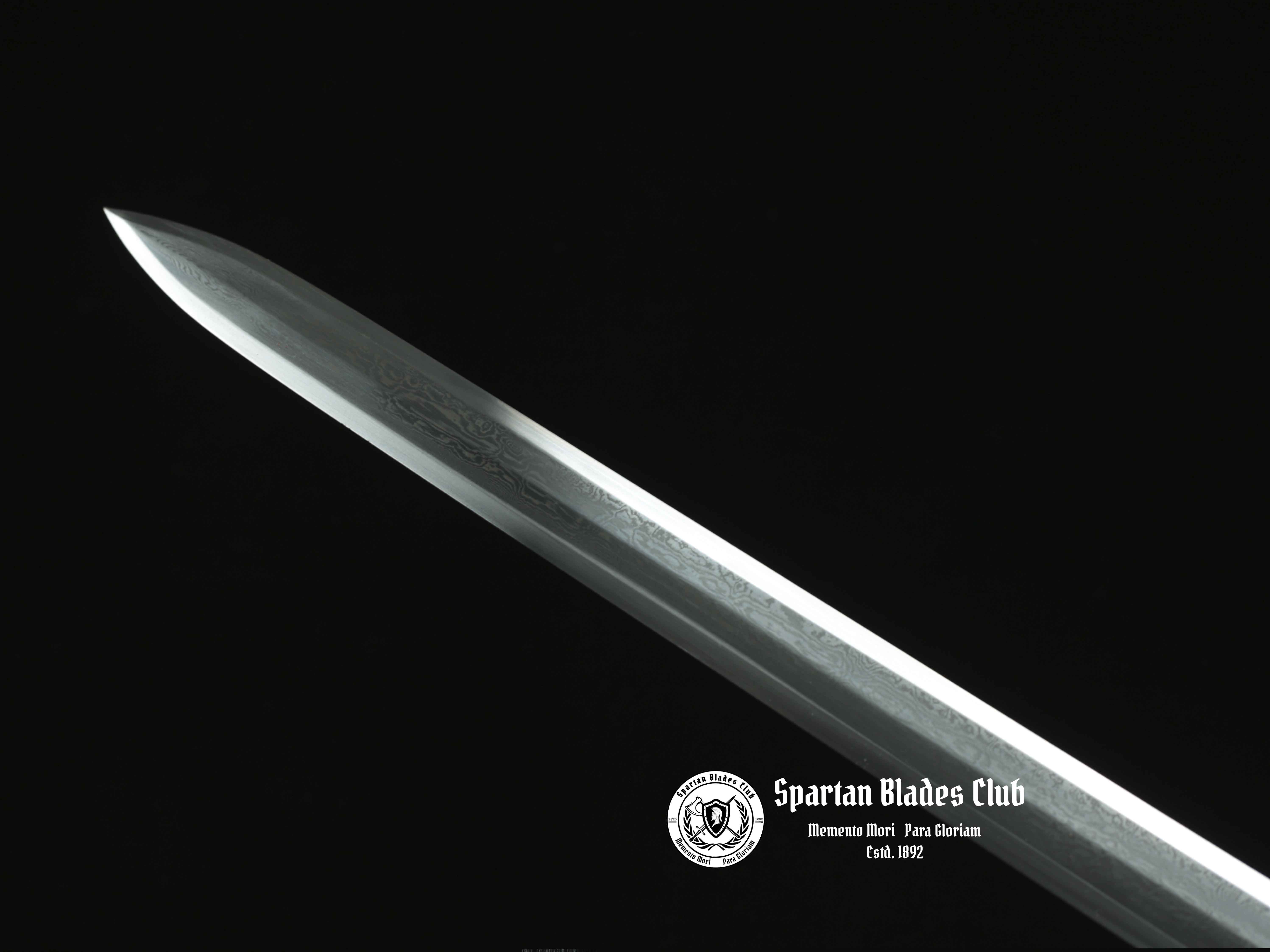 Longyuan Qingjian Sword(龙渊清剑) - Traditional Chinese Qingjian - Full-Tang - Damascus Steel - Copper Fittings - Spartan Blades Club - Spartan Blades Club - 陳氏劍莊1892