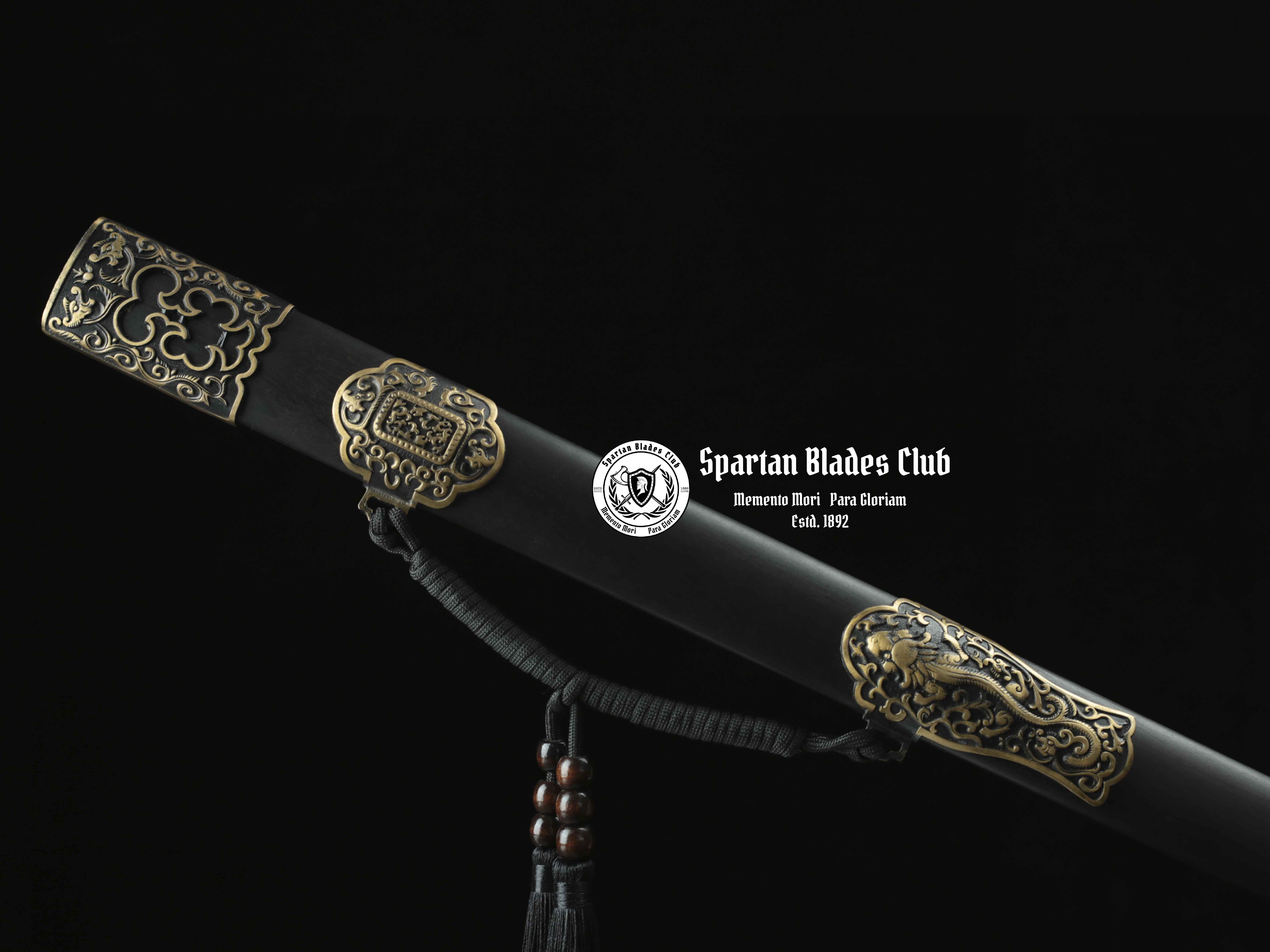 Longyuan Qingjian Sword(龙渊清剑) - Traditional Chinese Qingjian - Full-Tang - Damascus Steel - Copper Fittings - Spartan Blades Club - Spartan Blades Club - 陳氏劍莊1892