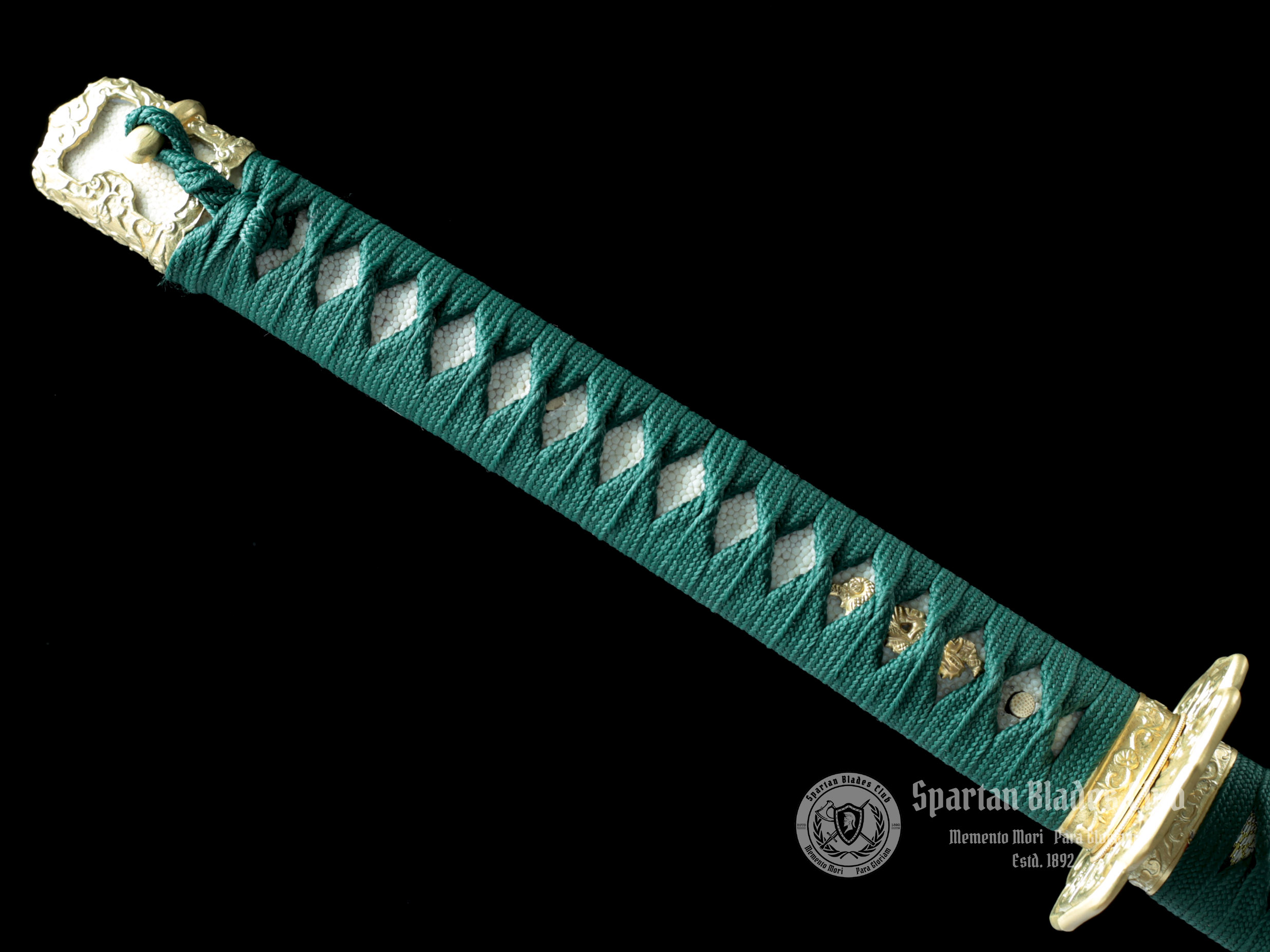 Elegant Green Tachi Sword - T10 Steel - Exquisite Classical Tsuba - Brass Fittings - Battle Ready - 126cm (49.61 inches) - Spartan Blades Club - Spartan Blades Club - 陳氏劍莊1892