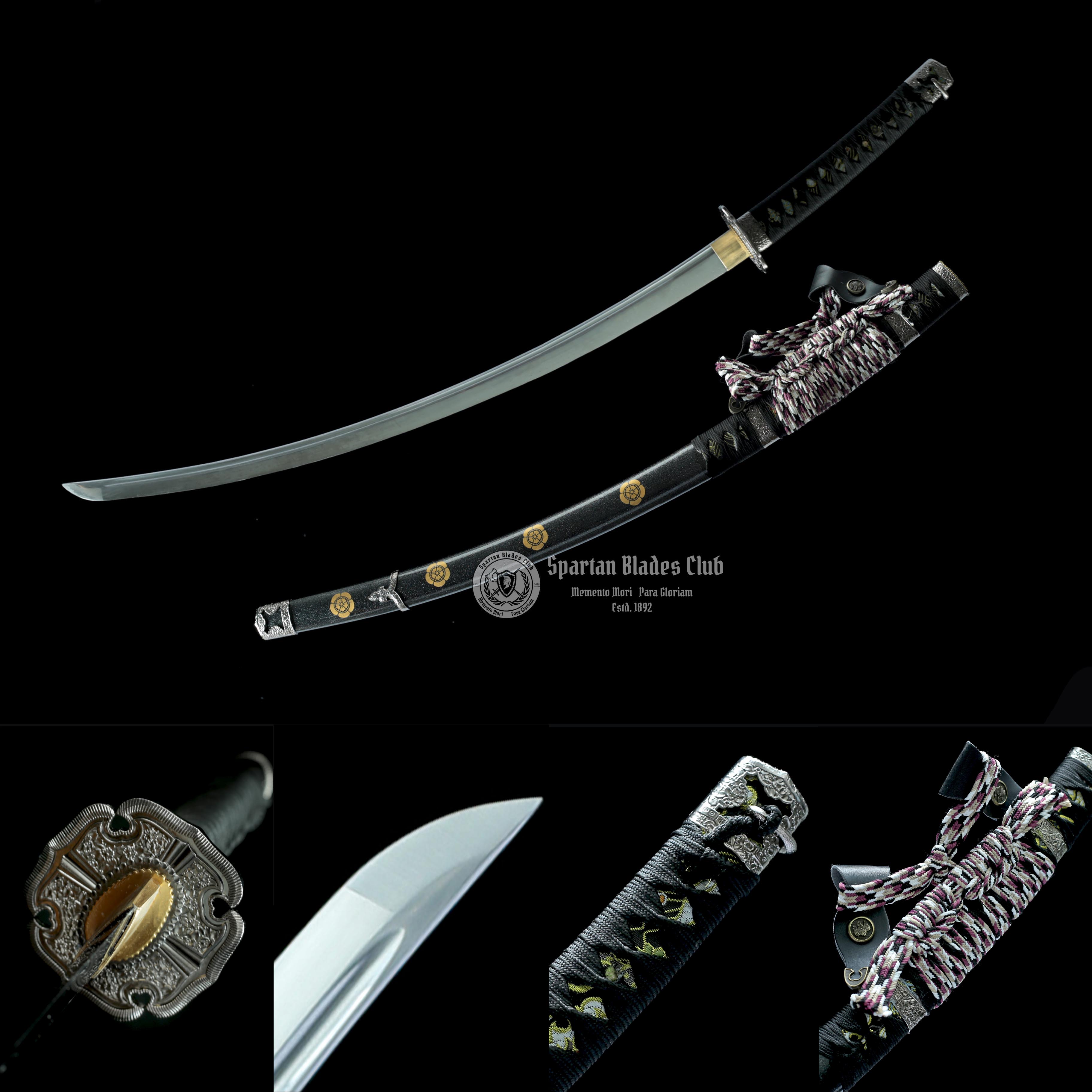 Black Demon Tachi - T10 Steel - 104cm (40.94 inches) - Exquisite Nickel Alloy Mountings - Spartan Blades Club - Spartan Blades Club - 陳氏劍莊1892
