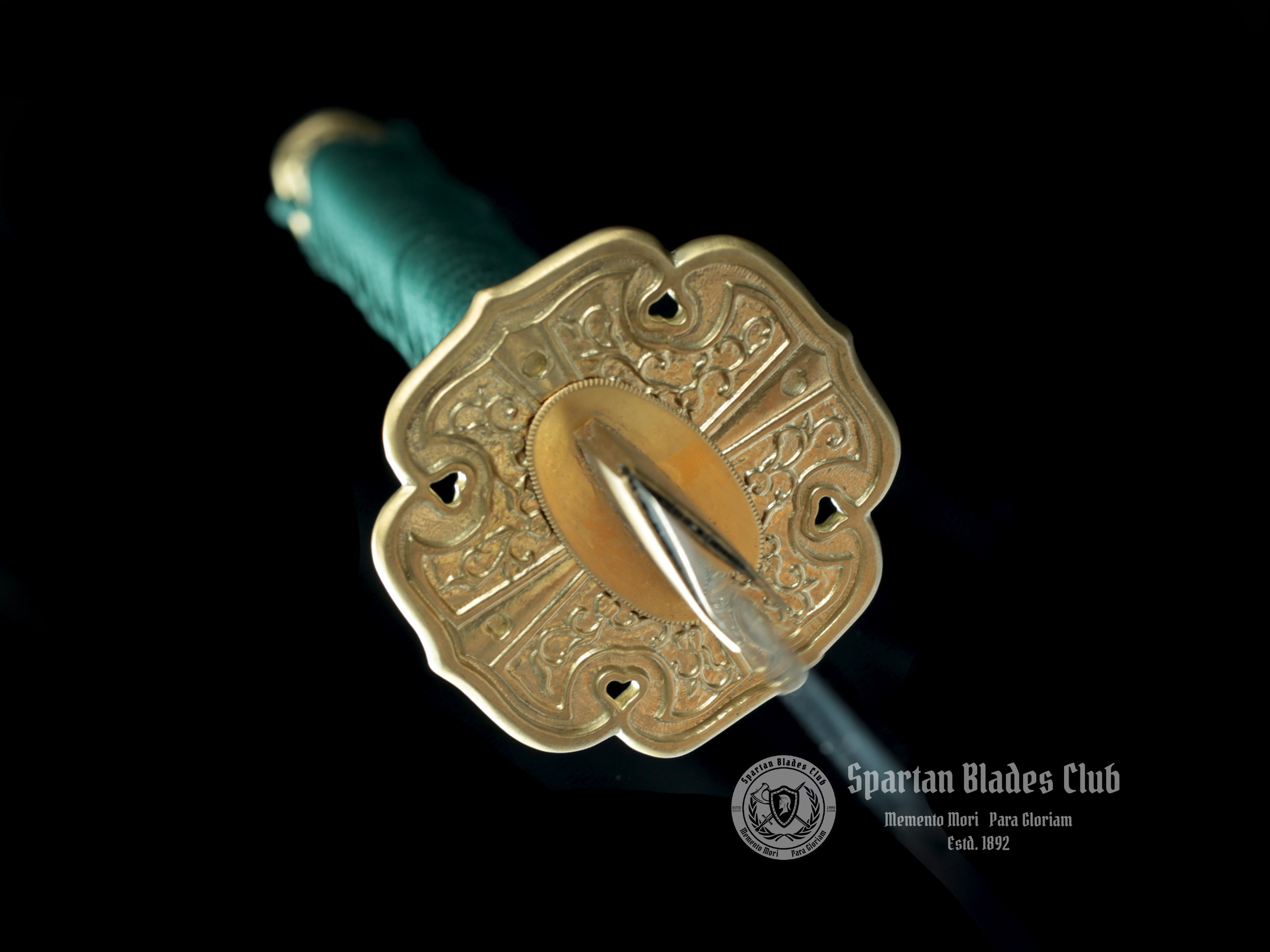 Elegant Green Tachi Sword - T10 Steel - Exquisite Classical Tsuba - Brass Fittings - Battle Ready - 126cm (49.61 inches) - Spartan Blades Club - Spartan Blades Club - 陳氏劍莊1892