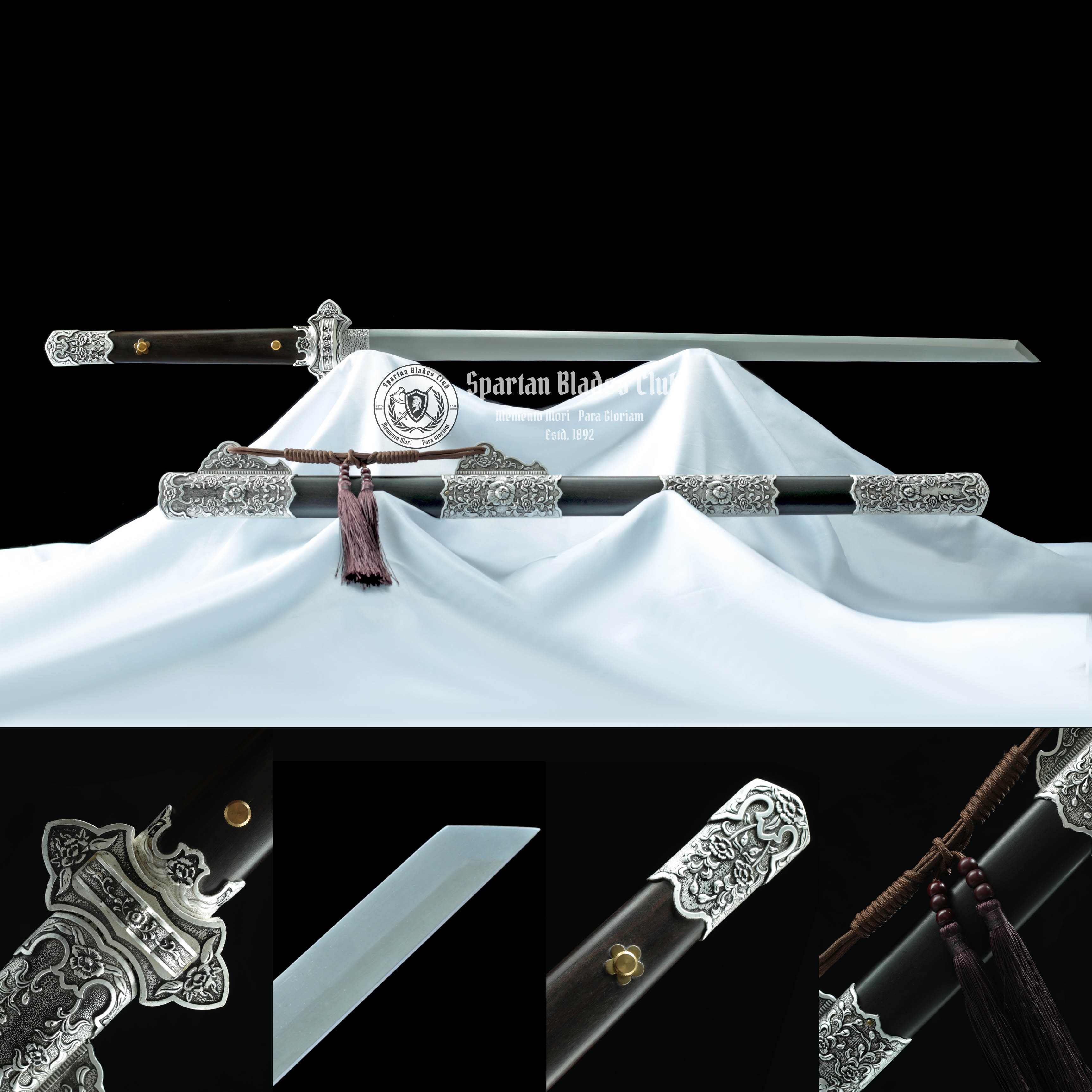 Li Shimin(李世民) Tangdao Sword - Classic Design - T10 Steel - -Exquisite Carved Fittings - Battle ready - Full Tang - S.B.C - Spartan Blades Club