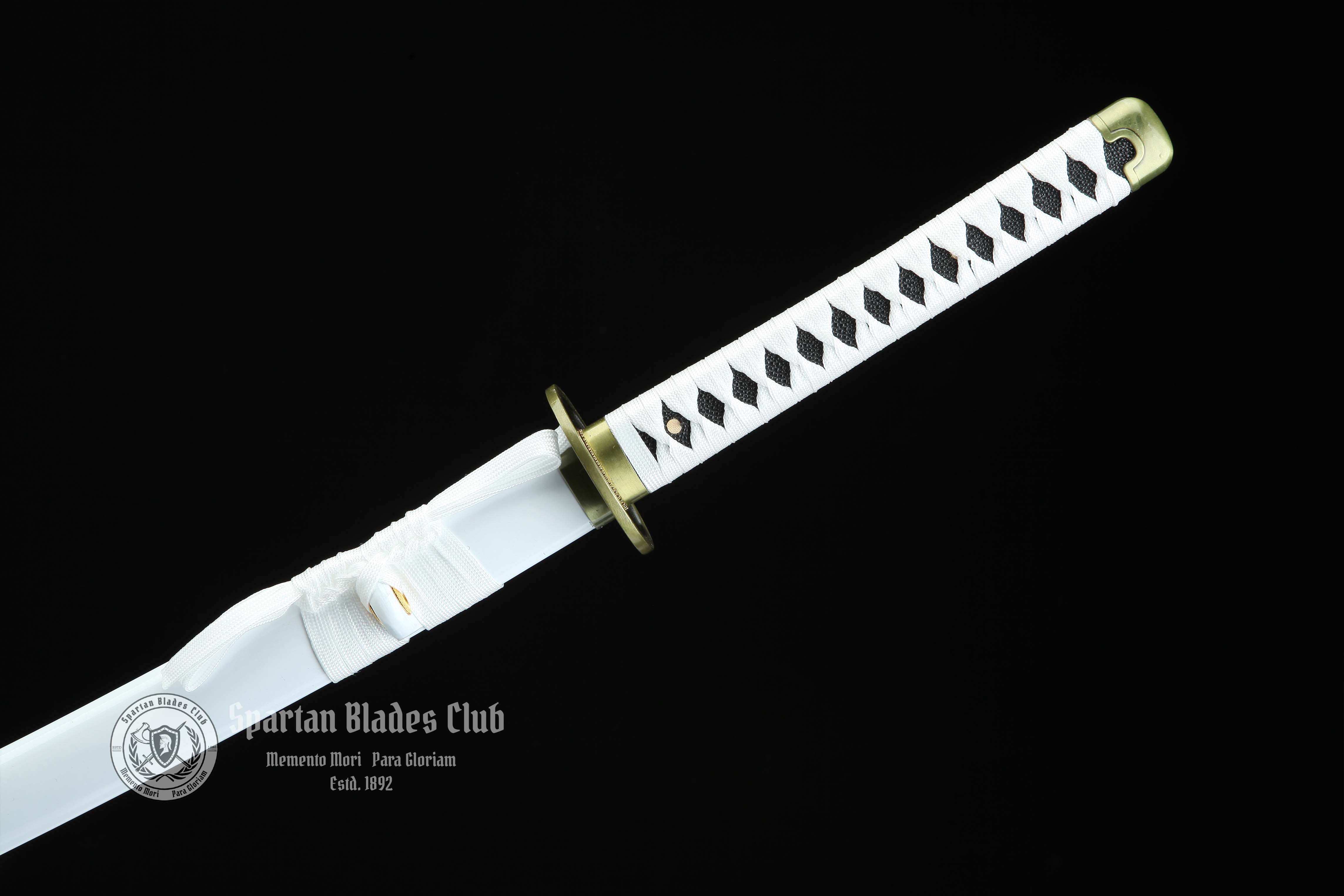 TK50 | Wadou Ichimonji | One Piece | Roronoa Zoro Katana | 1045 Carbon steel | Sharp | Handmade Real Sword | White | Battle-Ready | Full-tang | Japanese Anime Cosplay | Spartan Blades Club | CHEN'S SWORDS 1892 - Spartan Blades Club - 陳氏劍莊1892