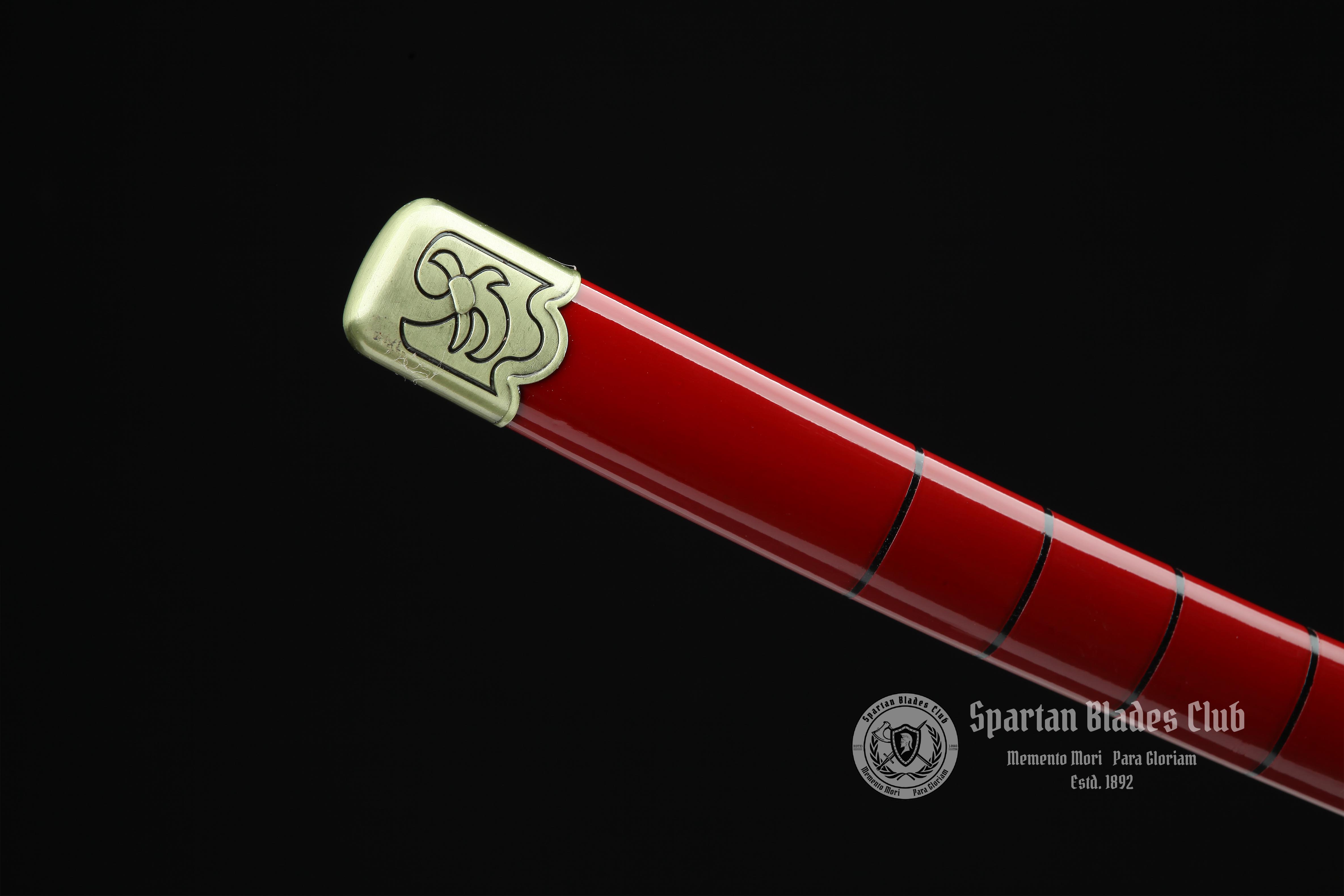 TK51 | Sandai Kitetsu | One Piece | Roronoa Zoro Katana | 1045 Carbon steel | Sharp | Handmade Real Sword | Red | Battle-Ready | Full-tang | Japanese Anime Cosplay | Spartan Blades Club | CHEN'S SWORDS 1892 - Spartan Blades Club - 陳氏劍莊1892