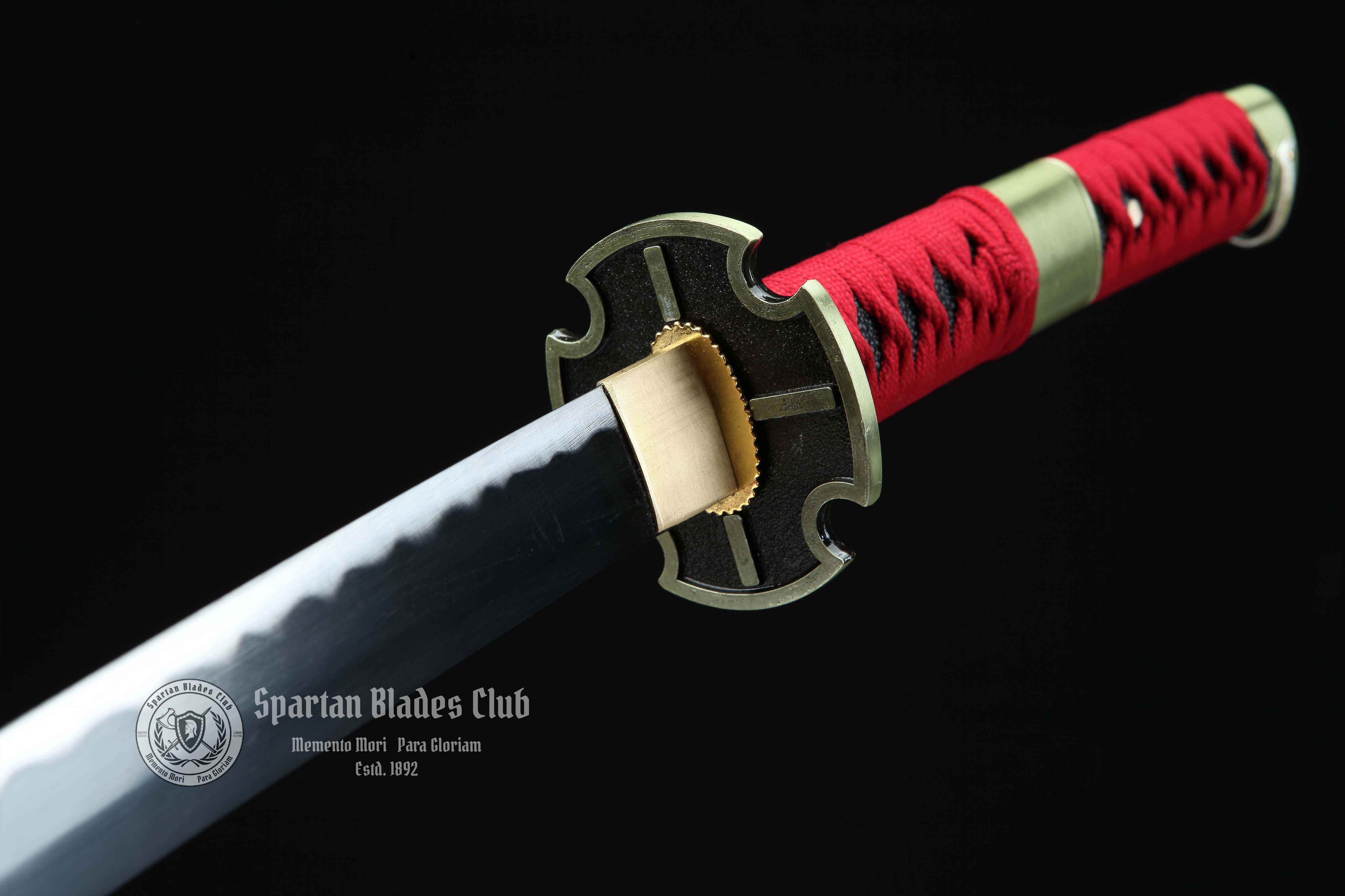 TK51 | Sandai Kitetsu | One Piece | Roronoa Zoro Katana | 1045 Carbon steel | Sharp | Handmade Real Sword | Red | Battle-Ready | Full-tang | Japanese Anime Cosplay | Spartan Blades Club | CHEN'S SWORDS 1892 - Spartan Blades Club - 陳氏劍莊1892