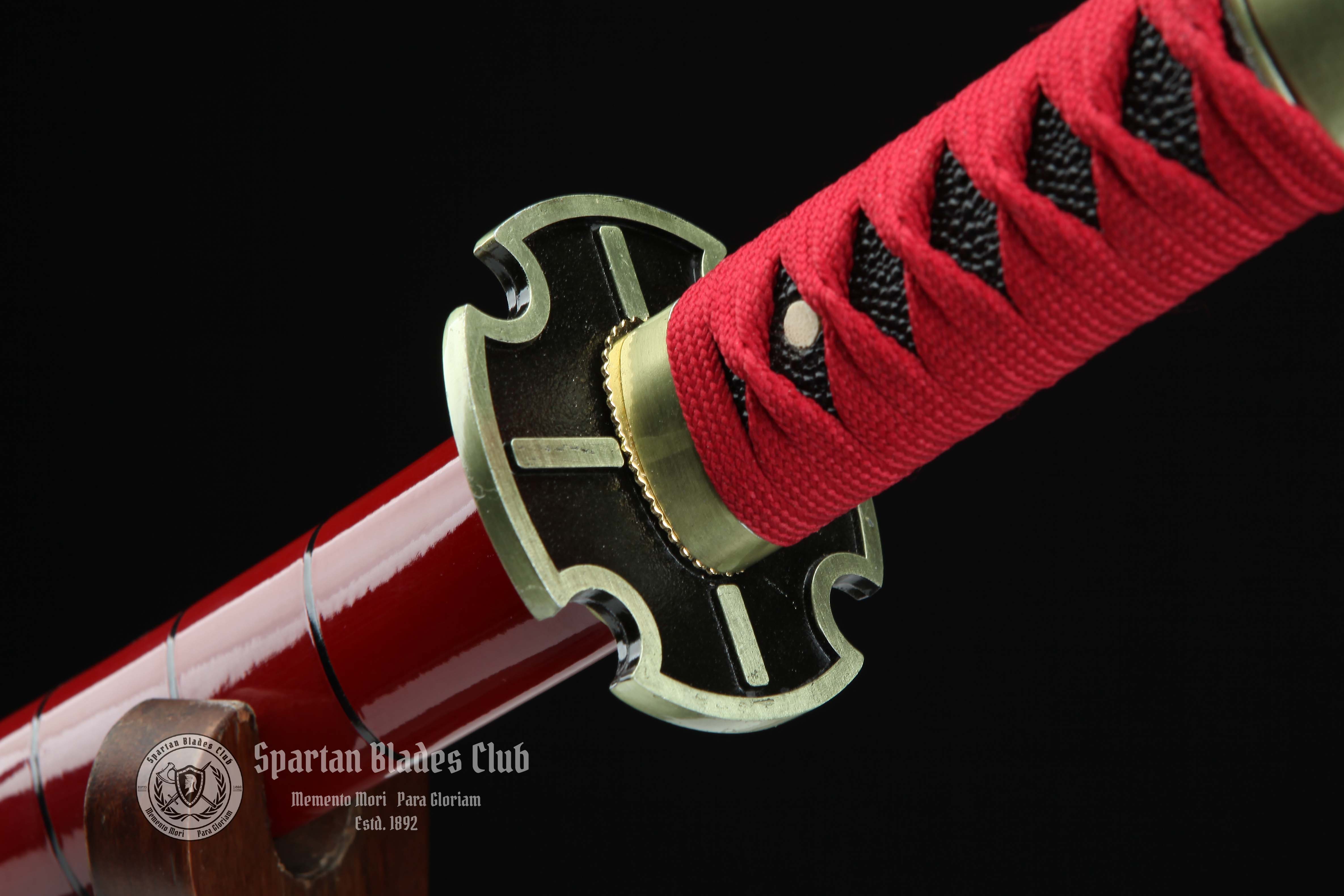 TK51 | Sandai Kitetsu | One Piece | Roronoa Zoro Katana | 1045 Carbon steel | Sharp | Handmade Real Sword | Red | Battle-Ready | Full-tang | Japanese Anime Cosplay | Spartan Blades Club | CHEN'S SWORDS 1892 - Spartan Blades Club - 陳氏劍莊1892