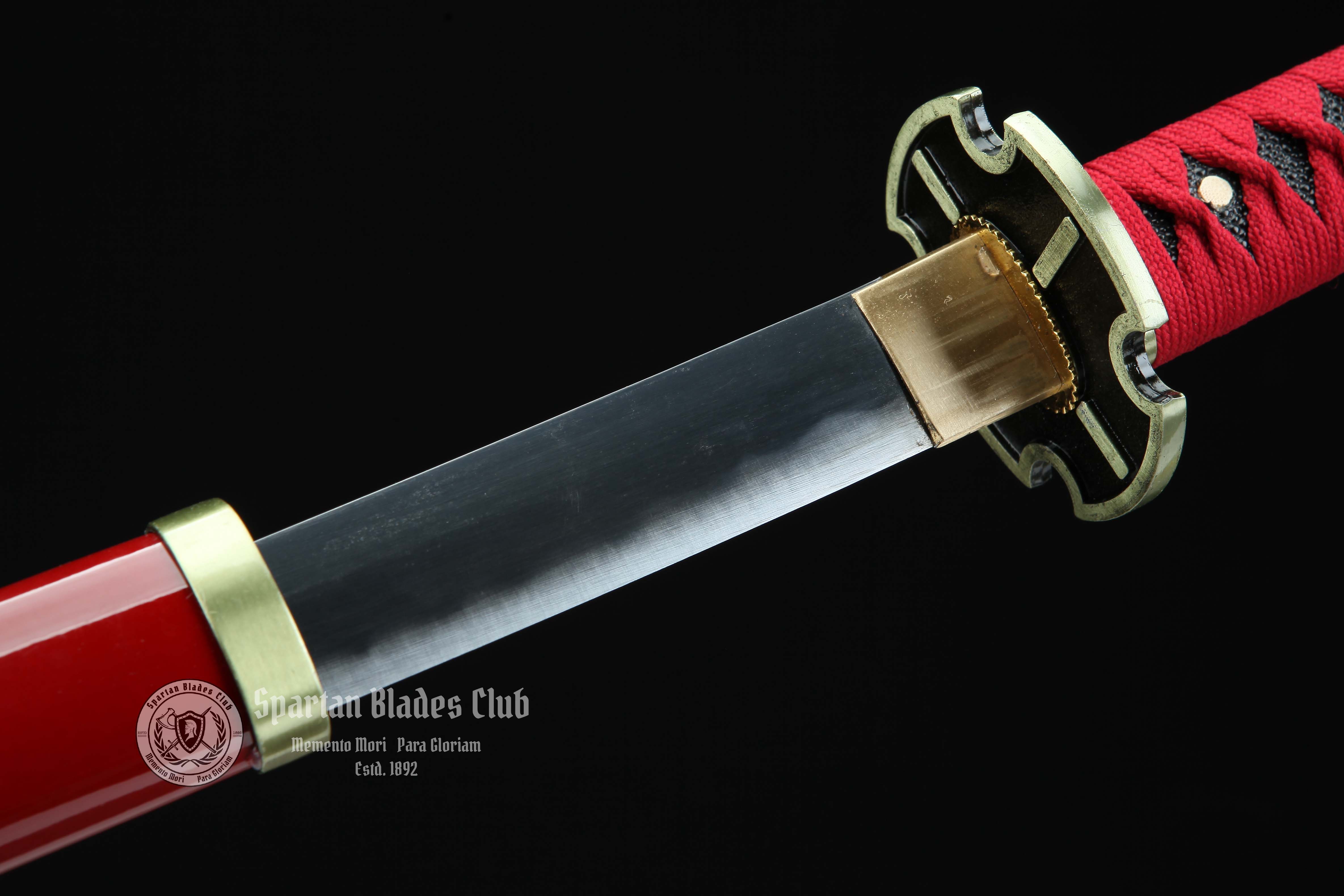 TK51 | Sandai Kitetsu | One Piece | Roronoa Zoro Katana | 1045 Carbon steel | Sharp | Handmade Real Sword | Red | Battle-Ready | Full-tang | Japanese Anime Cosplay | Spartan Blades Club | CHEN'S SWORDS 1892 - Spartan Blades Club - 陳氏劍莊1892