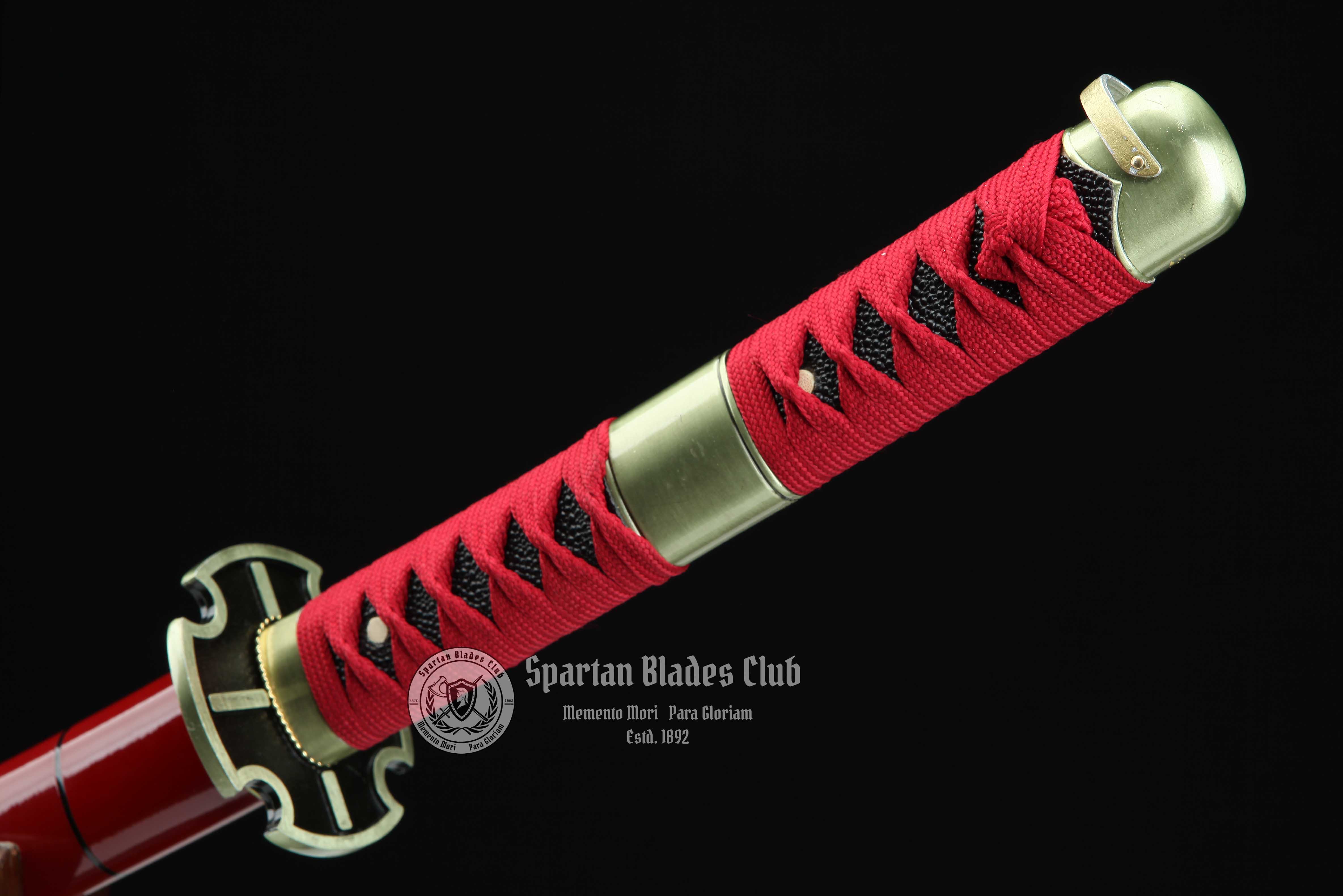 TK51 | Sandai Kitetsu | One Piece | Roronoa Zoro Katana | 1045 Carbon steel | Sharp | Handmade Real Sword | Red | Battle-Ready | Full-tang | Japanese Anime Cosplay | Spartan Blades Club | CHEN'S SWORDS 1892 - Spartan Blades Club - 陳氏劍莊1892