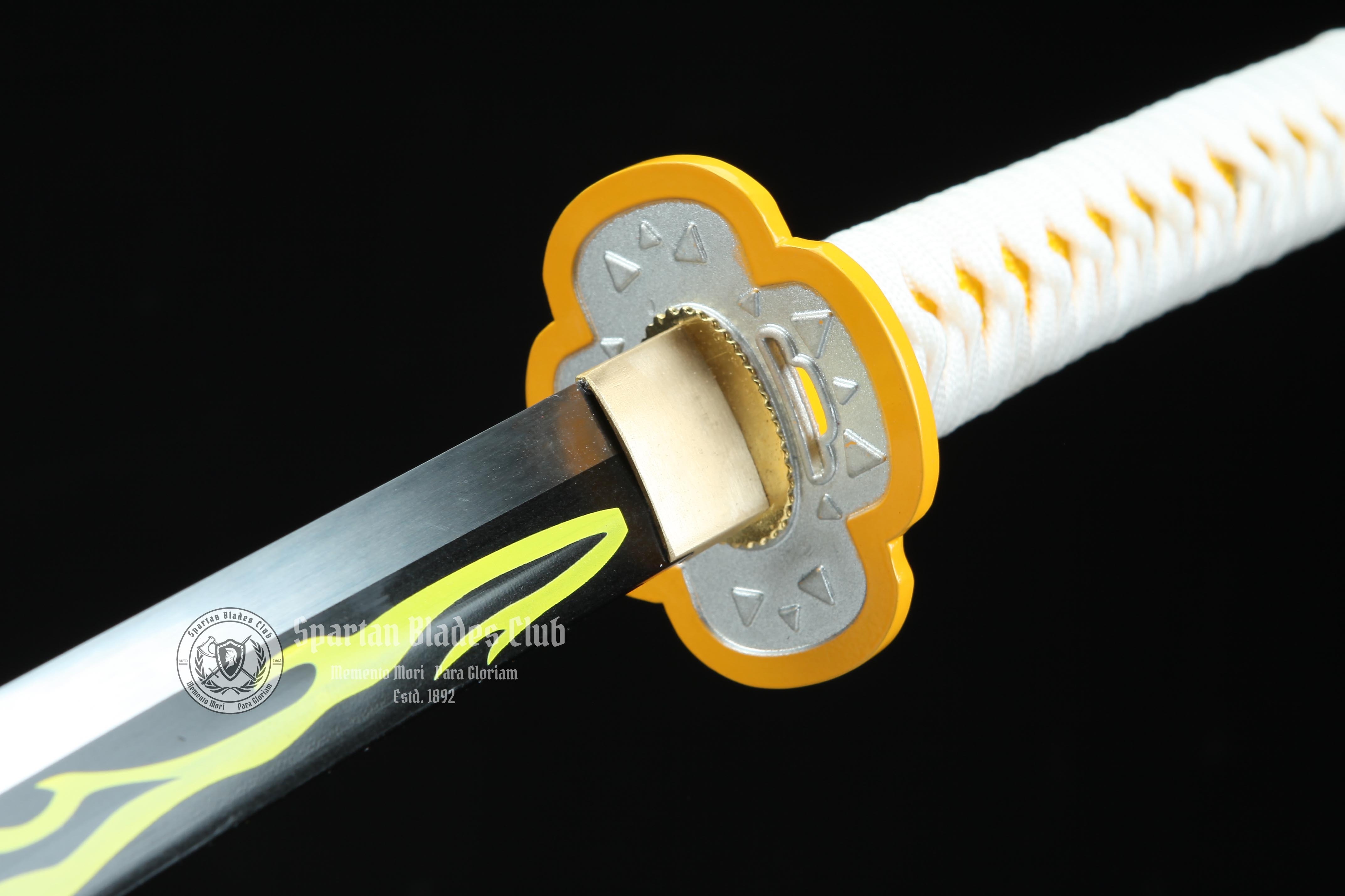 Agatsuma Zenitsu Sword - Demon Slayer - Handmade Real Sword - Sharp - 1045 Carbon steel - Full tang and Battle ready - Japanese Anime Cosplay - SBC - Spartan Blades Club - 陳氏劍莊1892