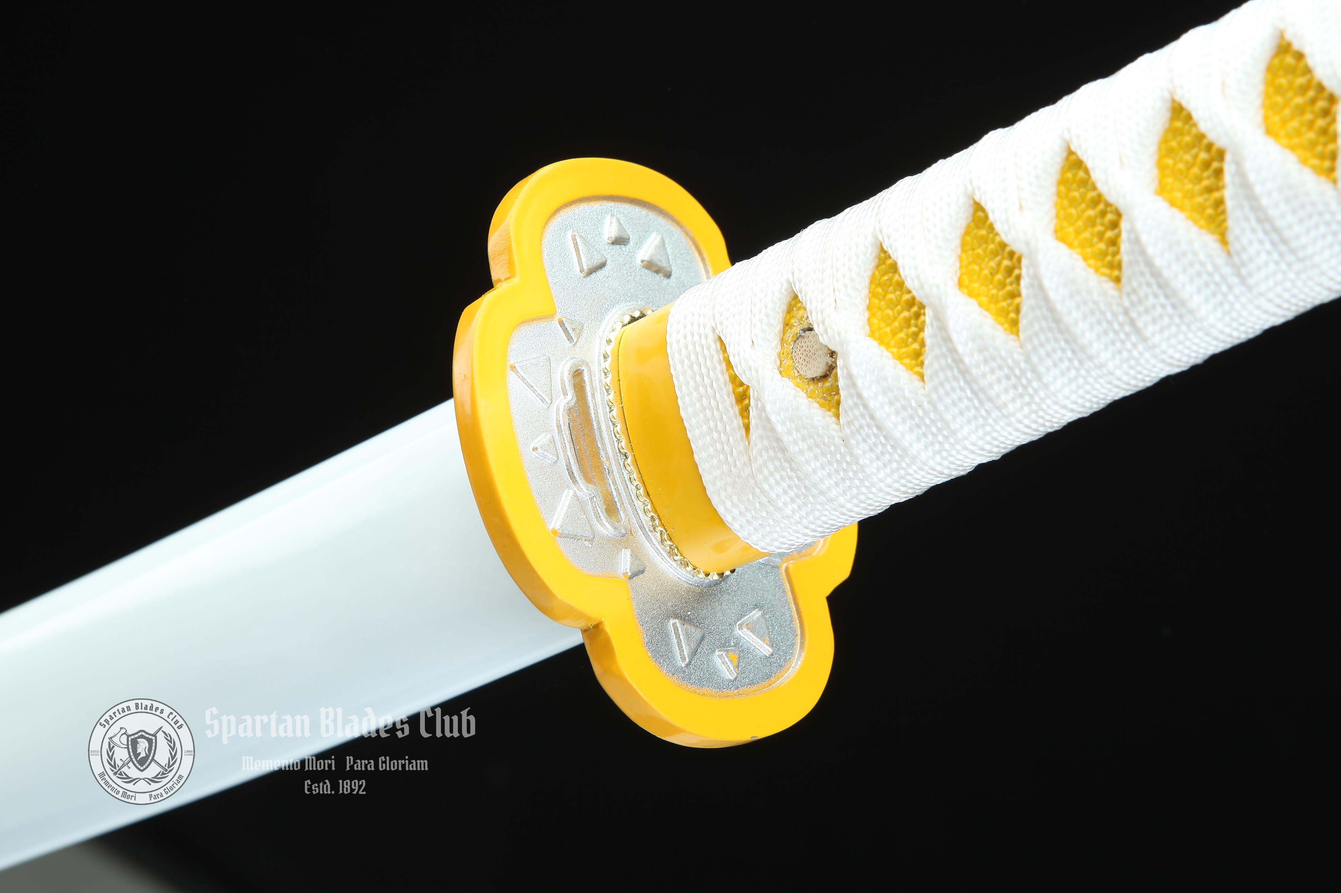 Agatsuma Zenitsu Sword - Demon Slayer - Handmade Real Sword - Sharp - 1045 Carbon steel - Full tang and Battle ready - Japanese Anime Cosplay - SBC - Spartan Blades Club - 陳氏劍莊1892