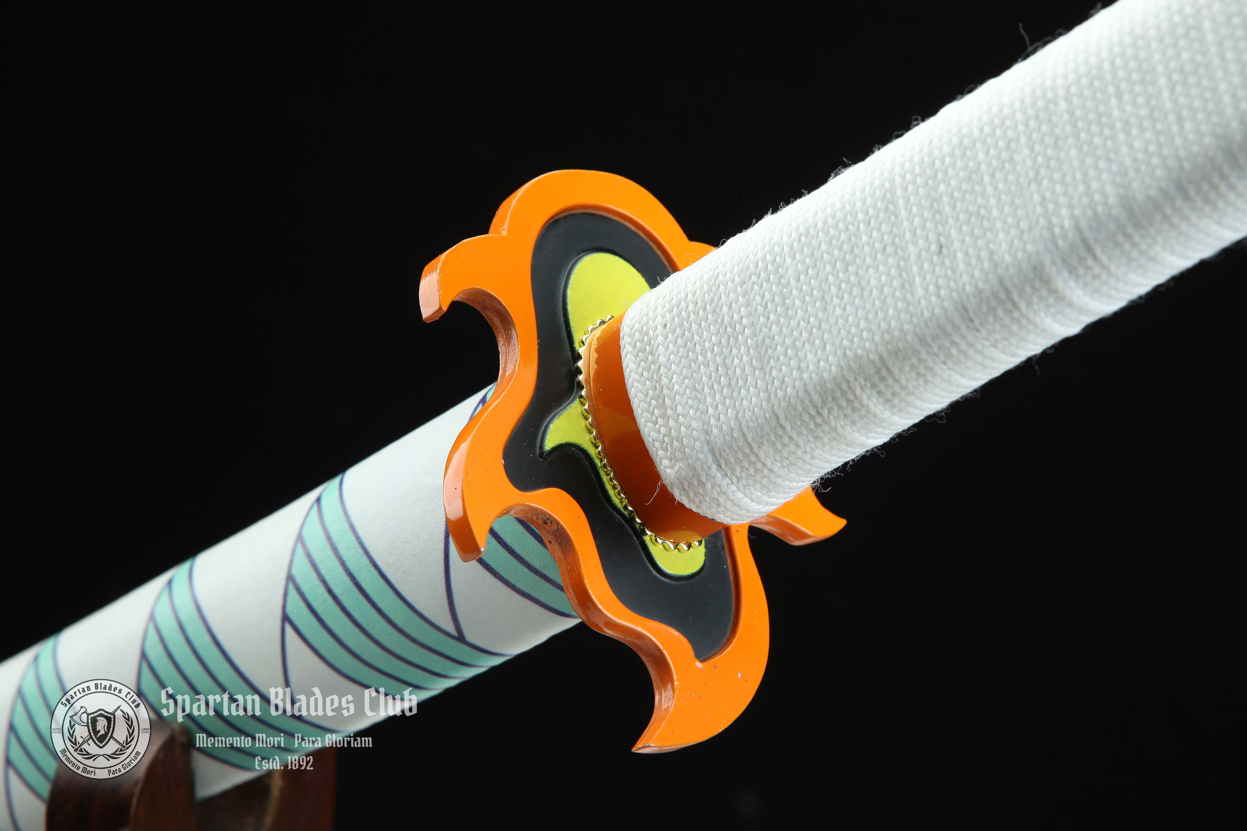 Rengoku Kyoujurou Sword - Leather Saya- Demon Slayer - Handmade Real Sword - Sharp - 1045 Carbon steel - Full tang and Battle ready - Japanese Anime Cosplay - SBC - Spartan Blades Club - 陳氏劍莊1892