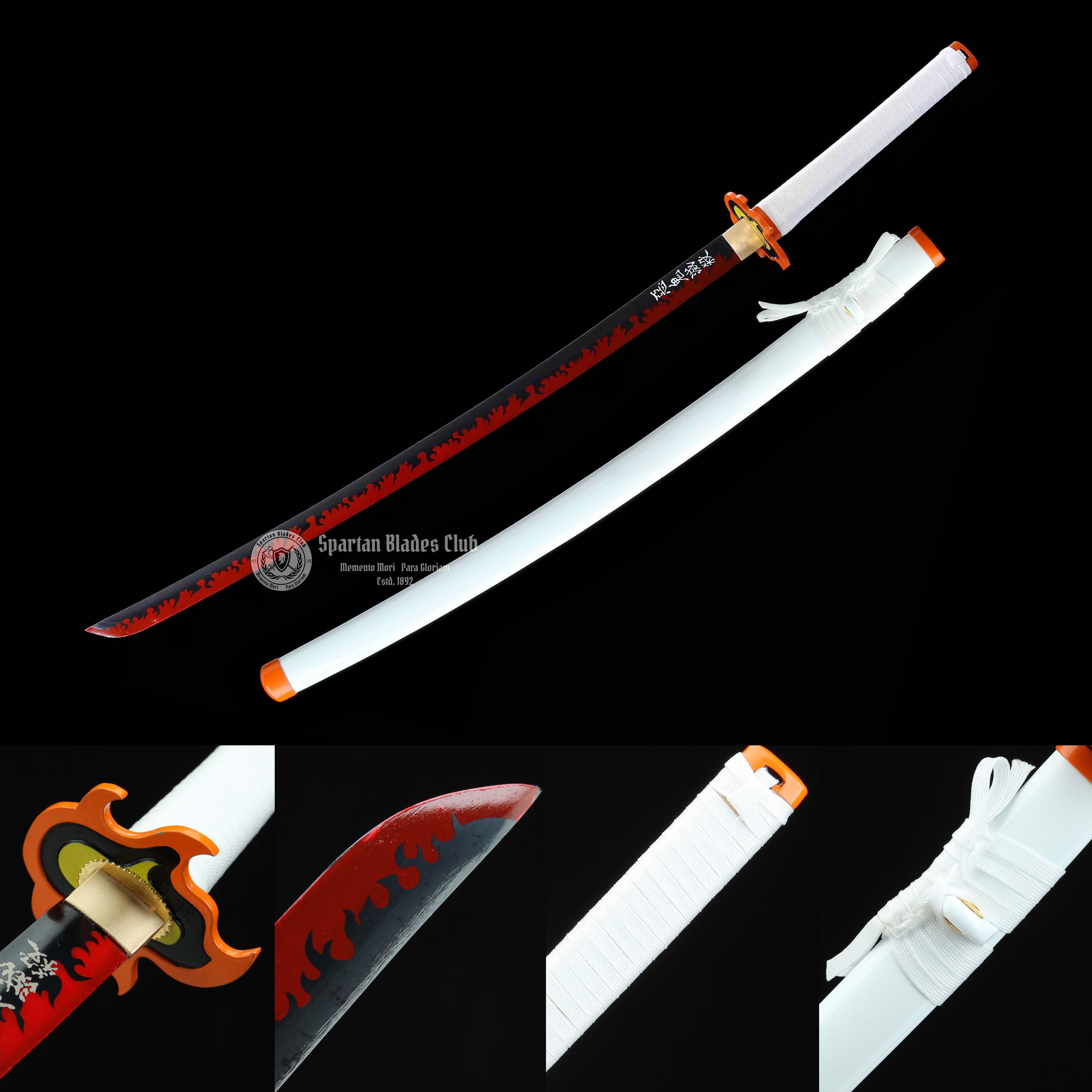 ‎Rengoku Kyoujurou Sword - Demon Slayer - Handmade Real Sword - Sharp - 1045 Carbon steel - Full tang and Battle ready - Japanese Anime Cosplay - SBC - Spartan Blades Club - 陳氏劍莊1892
