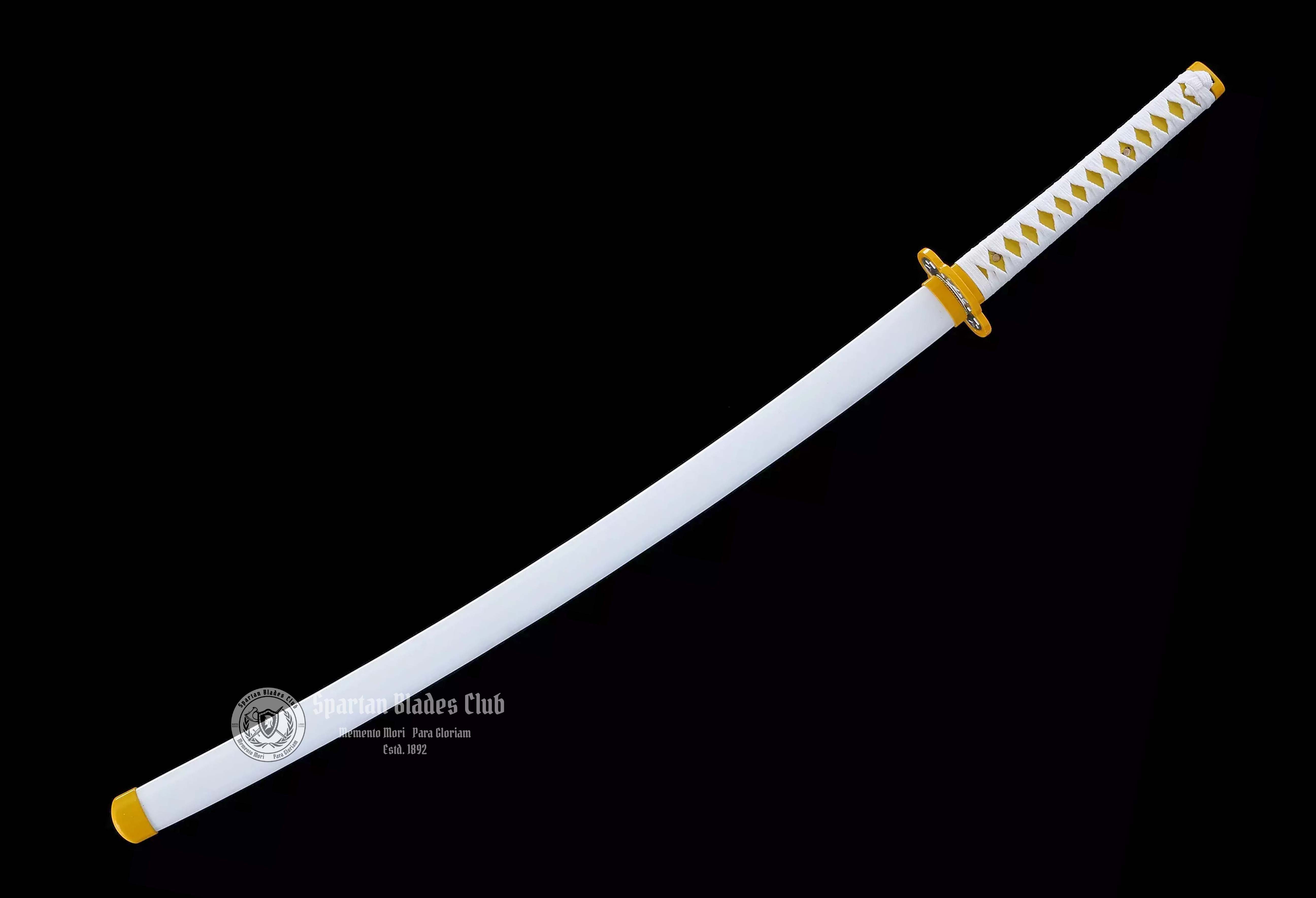 Agatsuma Zenitsu Sword - Demon Slayer - Handmade Real Sword - Sharp - 1045 Carbon steel - Full tang and Battle ready - Japanese Anime Cosplay - SBC - Spartan Blades Club - 陳氏劍莊1892