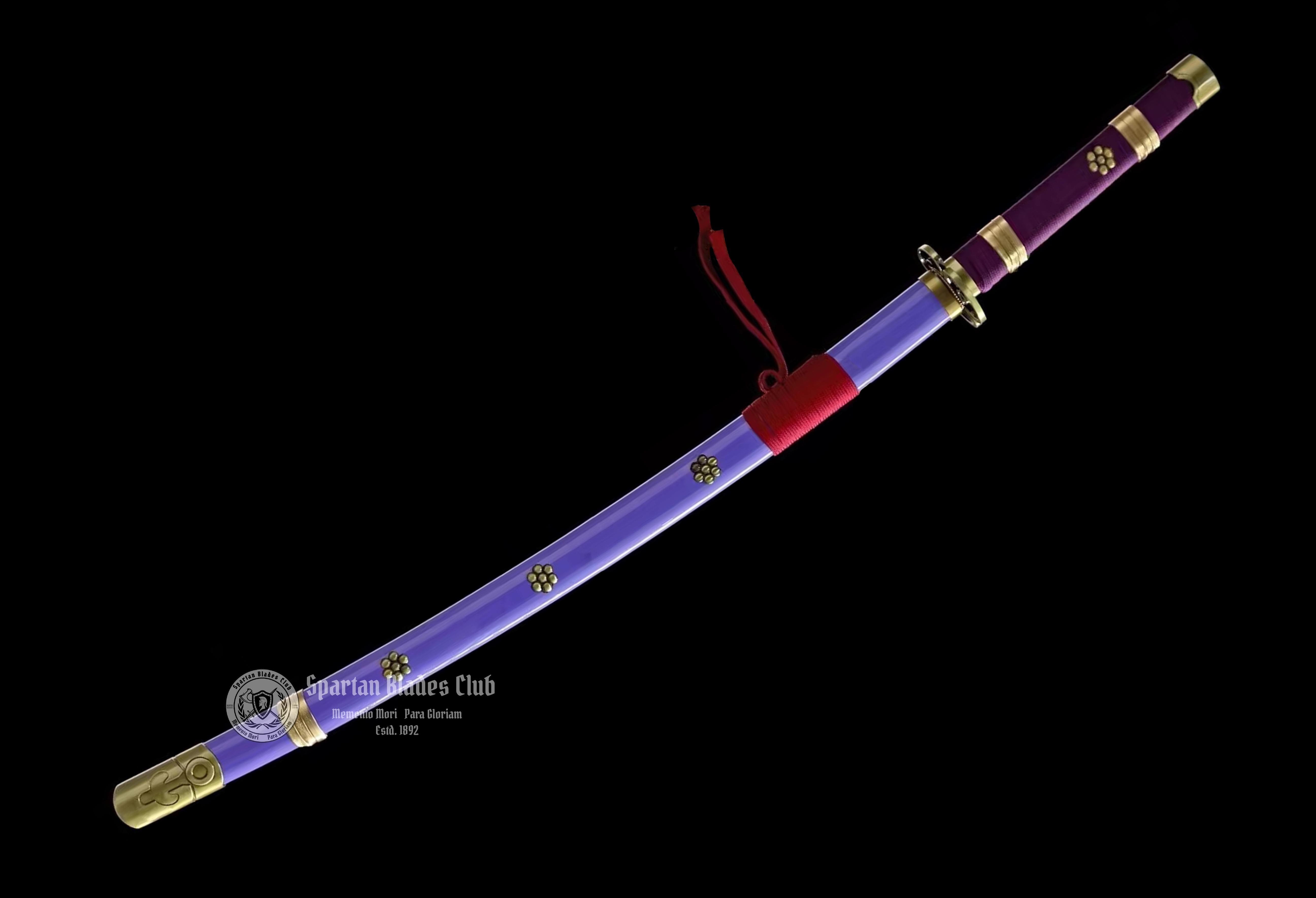 TK40 Purple ENMA Katana - ONE PIECE - Handmade Real Sword - Sharp - 1045 Carbon steel - Full tang and Battle ready - Japanese Anime Cosplay - SBC - Spartan Blades Club - 陳氏劍莊1892