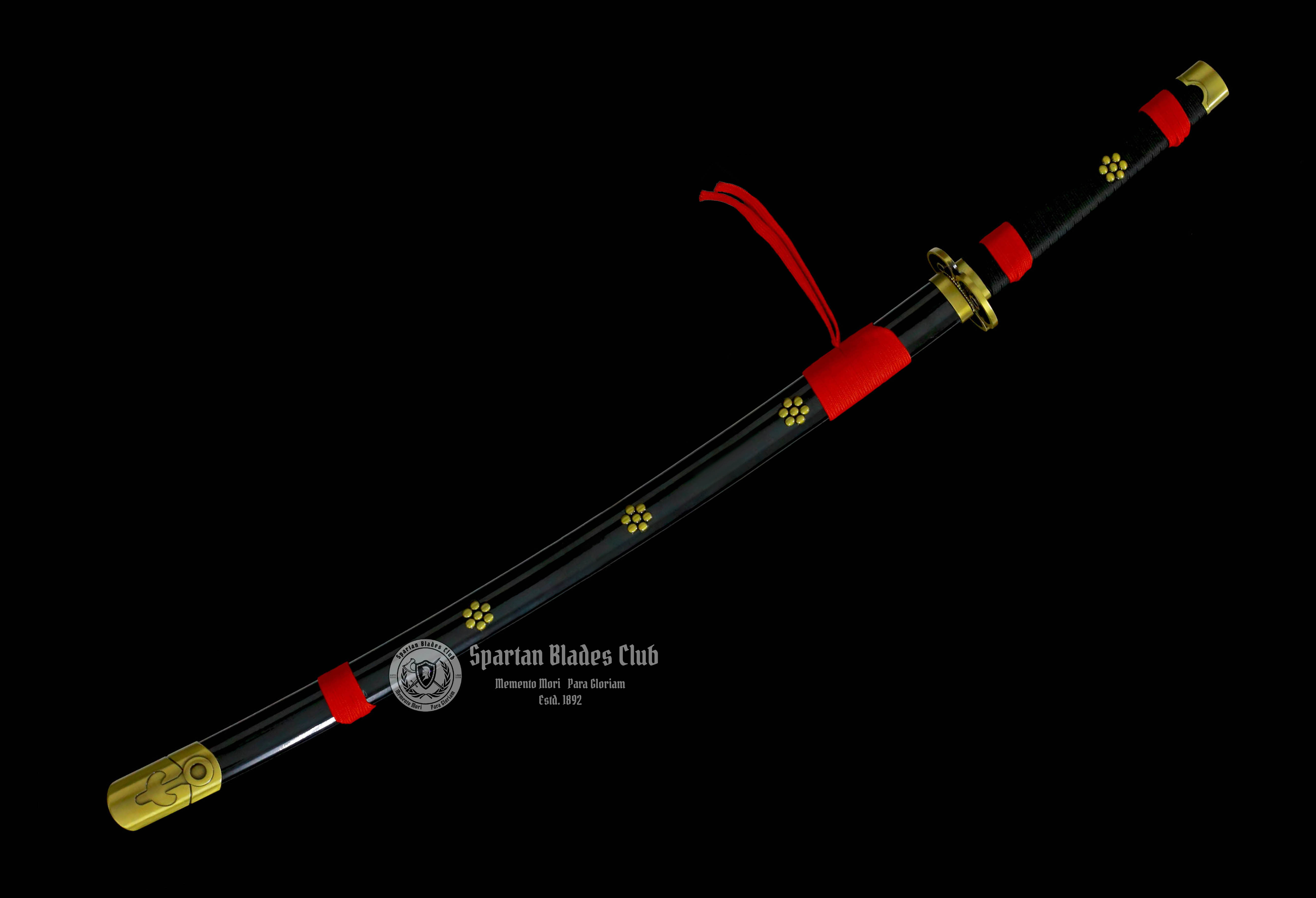 Black ENMA Katana - ONE PIECE - Handmade Real Sword - Sharp - 1045 Carbon steel - Full tang and Battle ready - Japanese Anime Cosplay - SBC - Spartan Blades Club - 陳氏劍莊1892