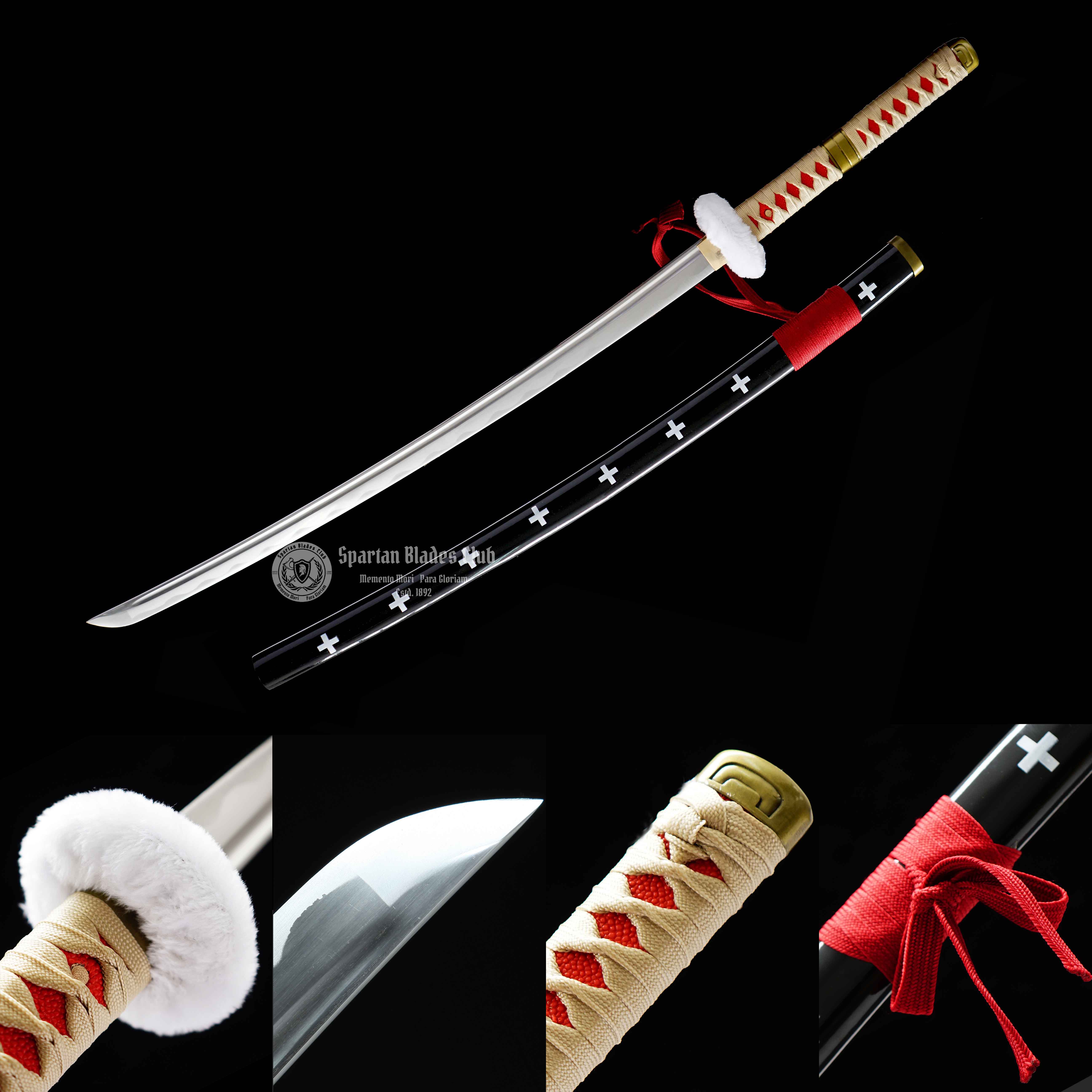 Red - Death Surgeon Trafalgar D Water Law - ONE PIECE - Handmade Real Sword - Sharp - 1045 Carbon steel - Full tang and Battle ready - Japanese Anime Sword - Cosplay - SBC - Spartan Blades Club - 陳氏劍莊1892