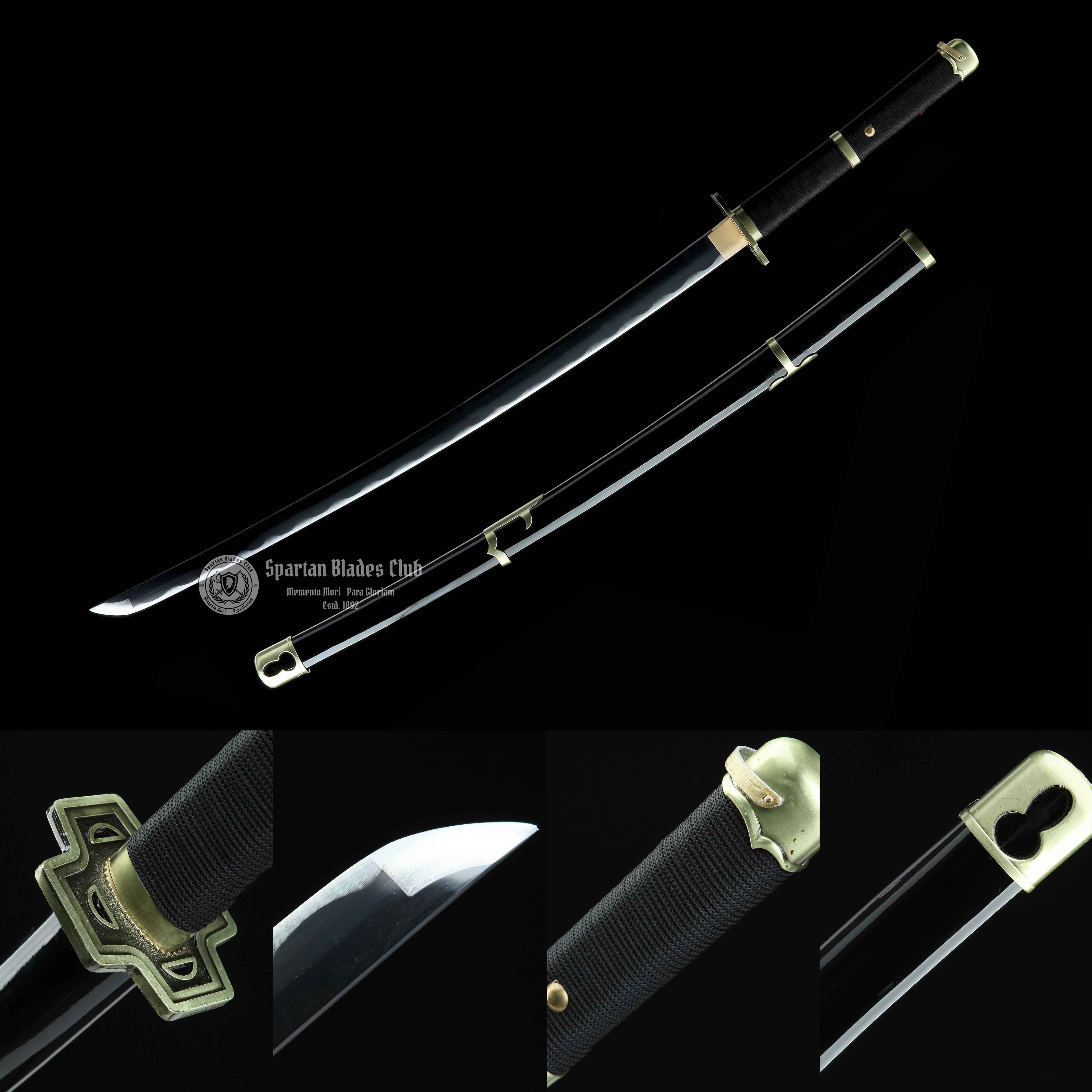 4 Roronoa Zoro Katana Collection- Shuusui - Wadou Ichimonji - Yubashiri - Sandai Kitetsu - ONE PIECE - Handmade Real Sword - Sharp - 1045 Carbon steel - Full tang and Battle ready - Japanese Anime Sword - Cosplay - SBC - Spartan Blades Club - 陳氏劍莊1892