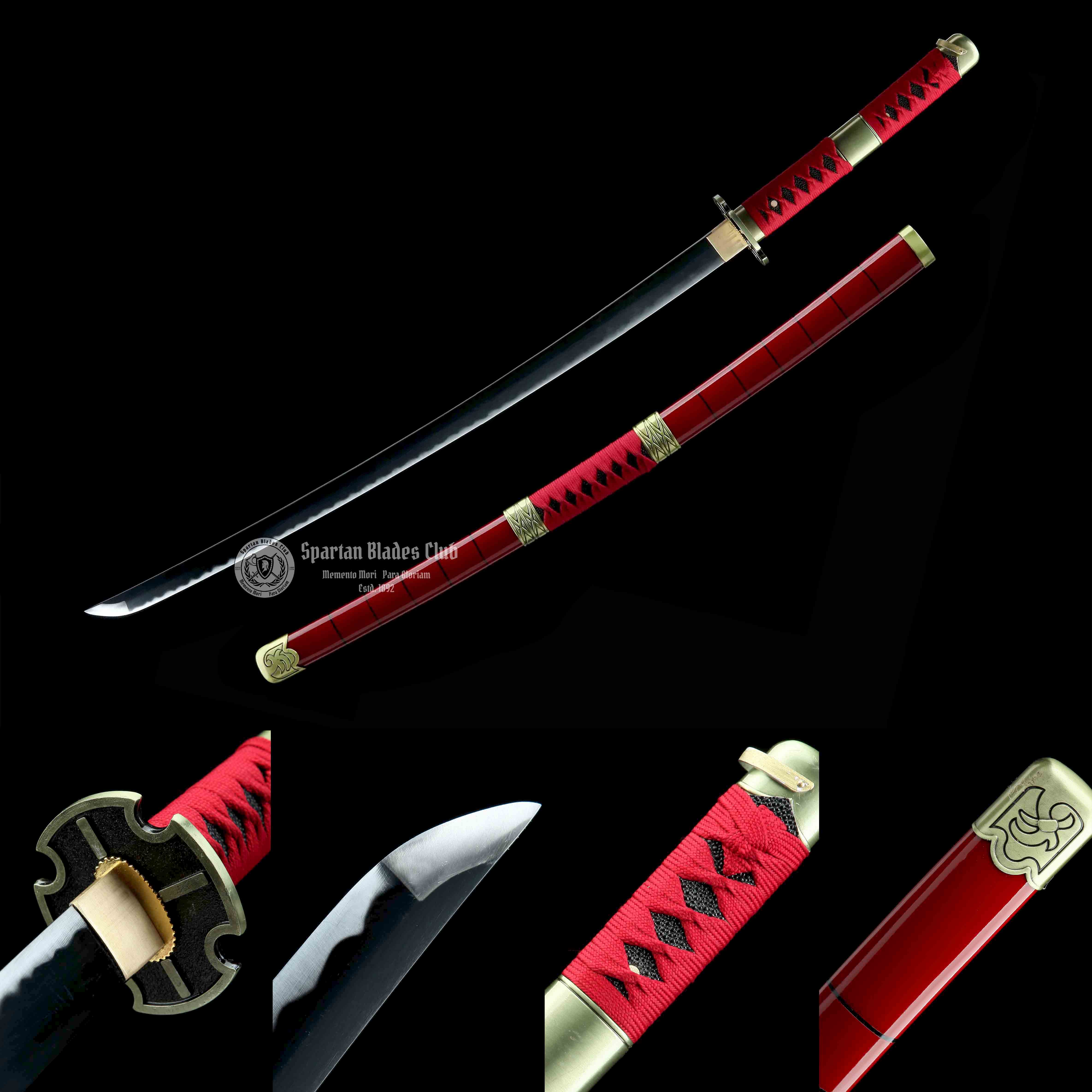 TK51 ‎Sandai Kitetsu- Roronoa Zoro Katana - ONE PIECE - Handmade Real Sword - Sharp - 1045 Carbon steel - Full tang and Battle ready - Japanese Anime Sword - Cosplay - SBC - Spartan Blades Club - 陳氏劍莊1892
