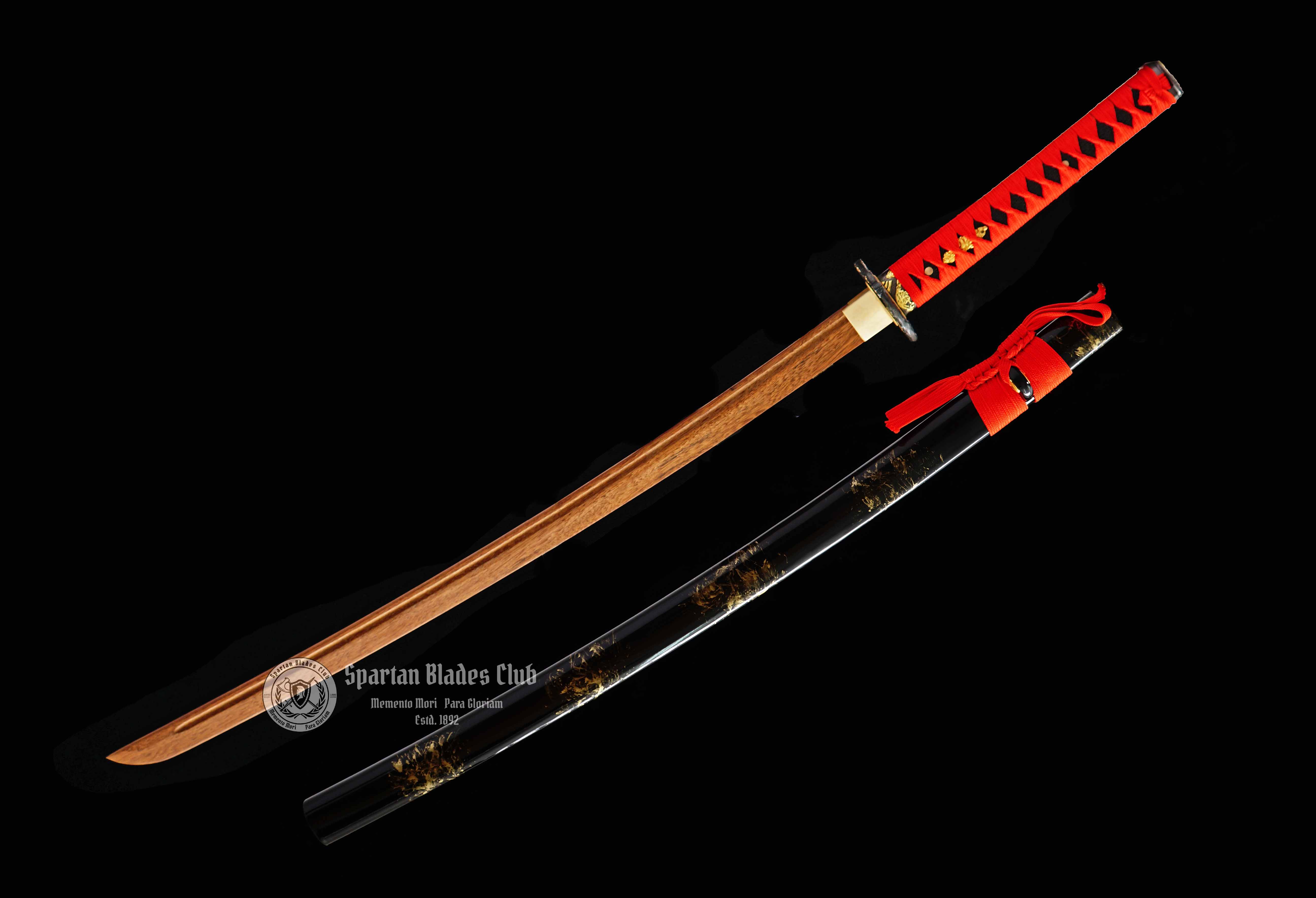 Red Plum (红梅)-Practice Katana Sword - Rosewood Blade - Metal Fittings - Authentic Design - Meticulous Craftsmanship - Realism Unmatched - SBC - Spartan Blades Club - 陳氏劍莊1892