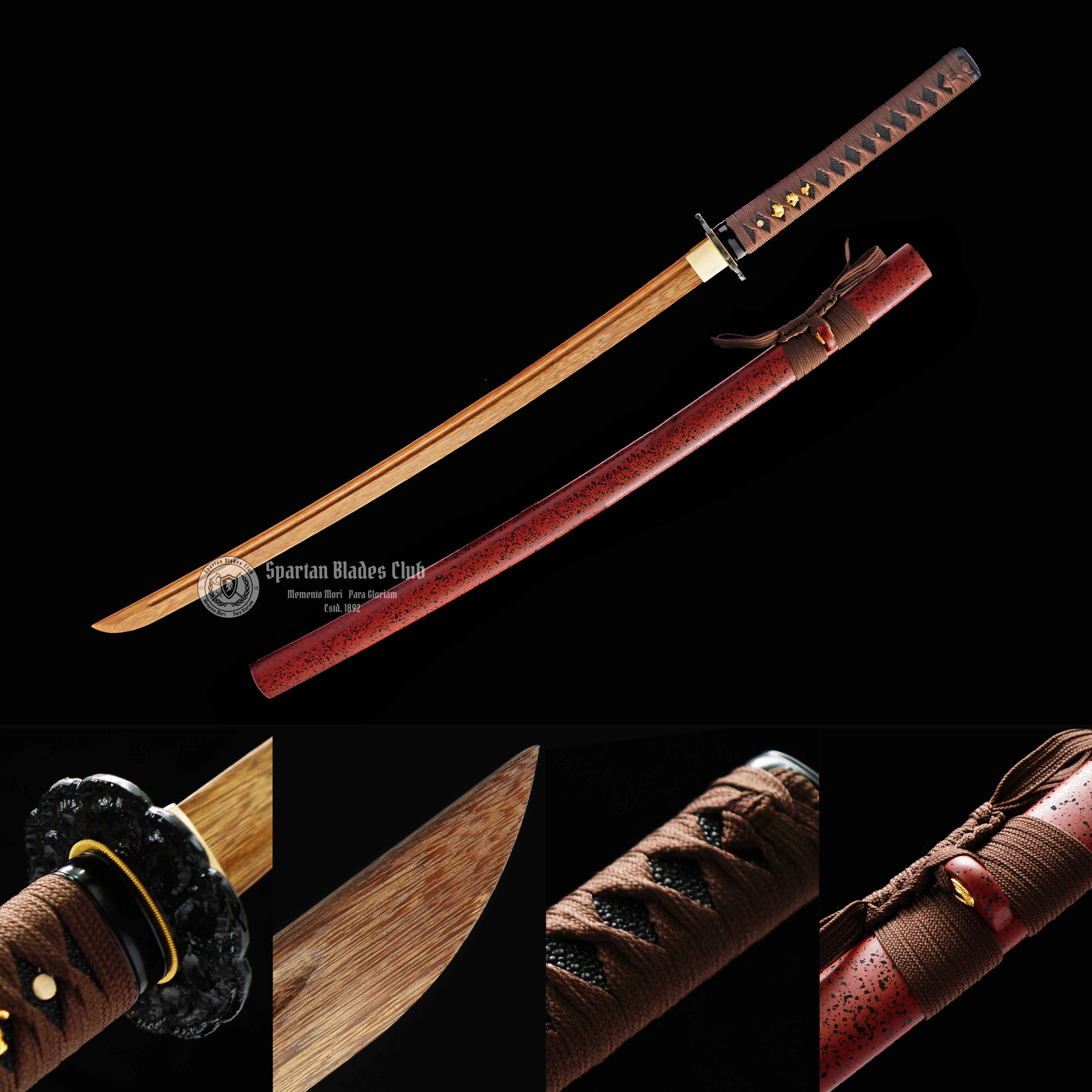 Huoyi (火鸢)-Practice Katana Sword - Rosewood Blade - Metal Fittings - Authentic Design - Meticulous Craftsmanship - Realism Unmatched - SBC - Spartan Blades Club - 陳氏劍莊1892