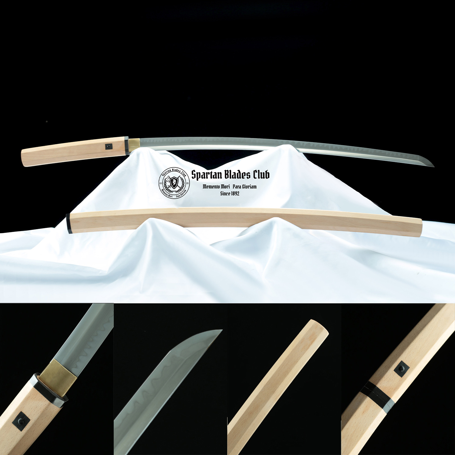 TK28 白枭 (Bai Xiao) Shirasaya - T10 Steel Blade with Clay Tempered - Brass and Buffalo Horn Fittings - Spartan Blades Club - Spartan Blades Club - 陳氏劍莊1892