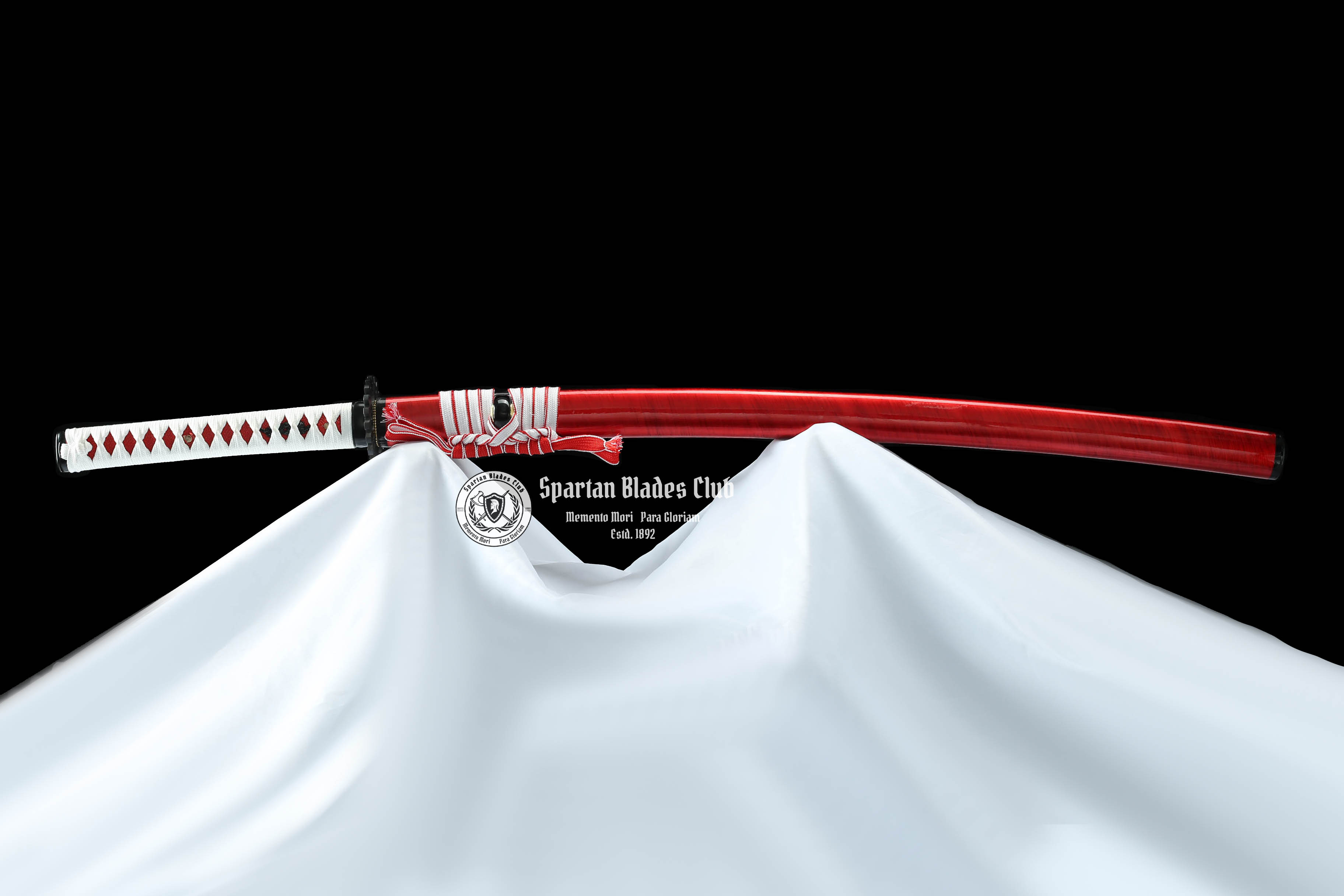 TK42 Red demon (红魔使者) Katana - T10 steel with Bo-hi - Red blade - Full Tang - Battle ready - SBC - Spartan Blades Club - 陳氏劍莊1892