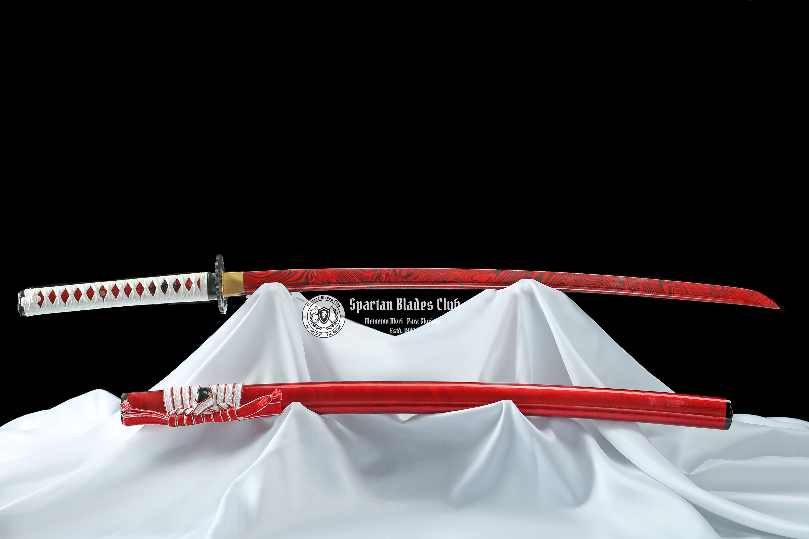 TK42 Red demon (红魔使者) Katana - T10 steel with Bo-hi - Red blade - Full Tang - Battle ready - SBC - Spartan Blades Club - 陳氏劍莊1892