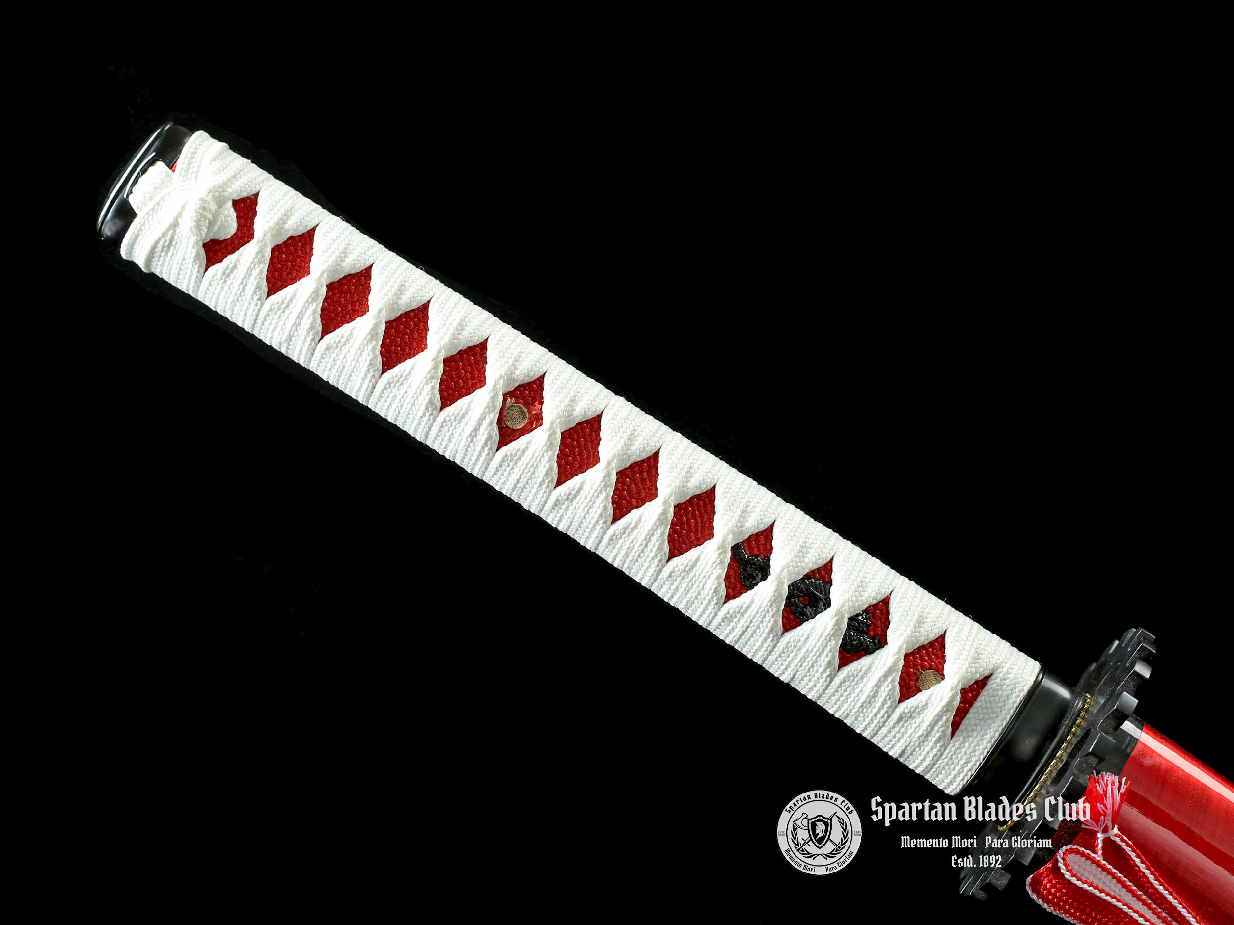 TK42 Red demon (红魔使者) Katana - T10 steel with Bo-hi - Red blade - Full Tang - Battle ready - SBC - Spartan Blades Club - 陳氏劍莊1892