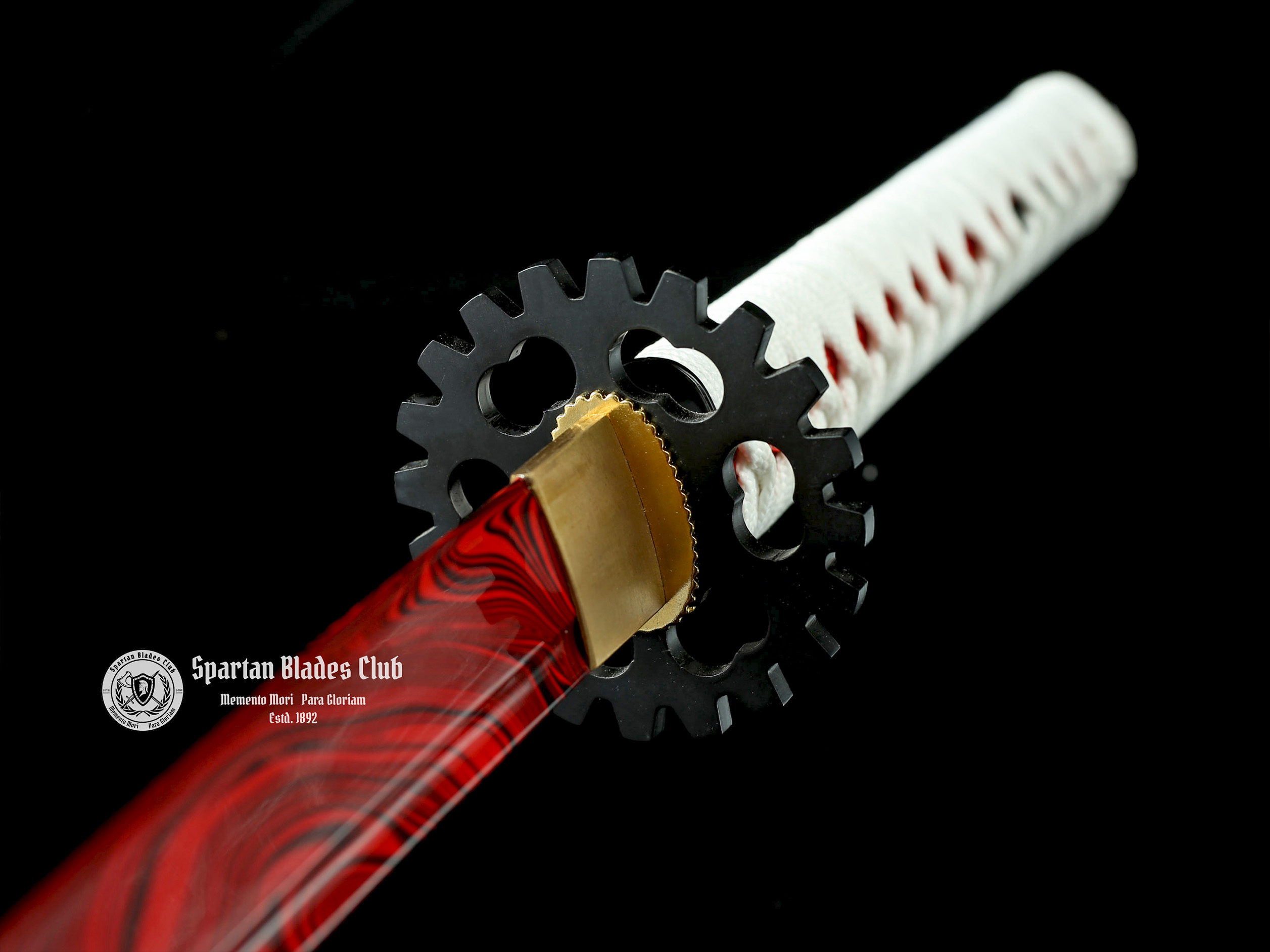 TK42 Red demon (红魔使者) Katana - T10 steel with Bo-hi - Red blade - Full Tang - Battle ready - SBC - Spartan Blades Club - 陳氏劍莊1892