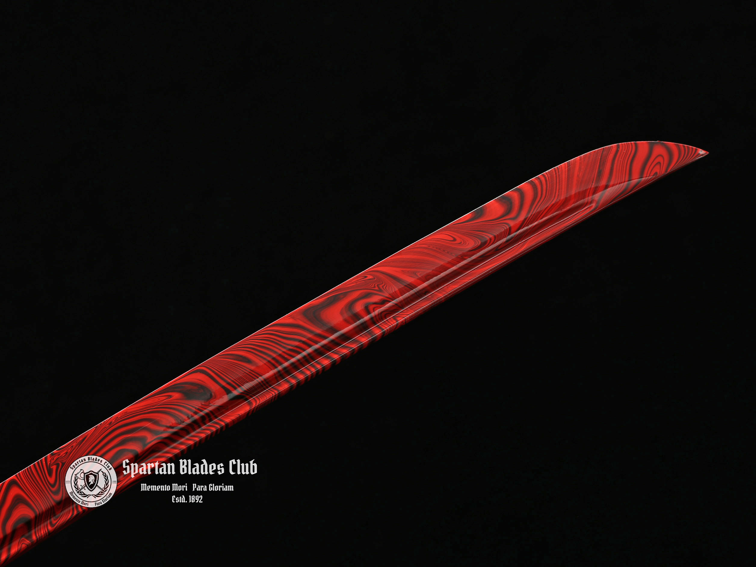 TK42 Red demon (红魔使者) Katana - T10 steel with Bo-hi - Red blade - Full Tang - Battle ready - SBC - Spartan Blades Club - 陳氏劍莊1892