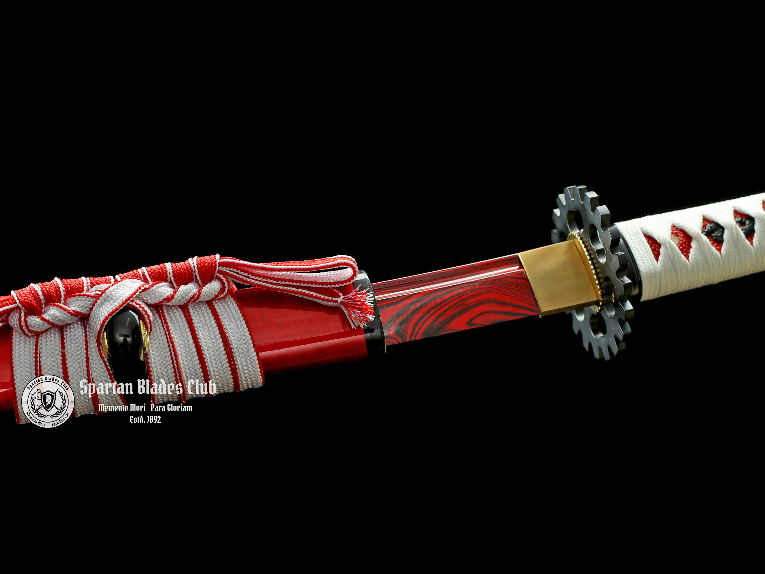 TK42 Red demon (红魔使者) Katana - T10 steel with Bo-hi - Red blade - Full Tang - Battle ready - SBC - Spartan Blades Club - 陳氏劍莊1892