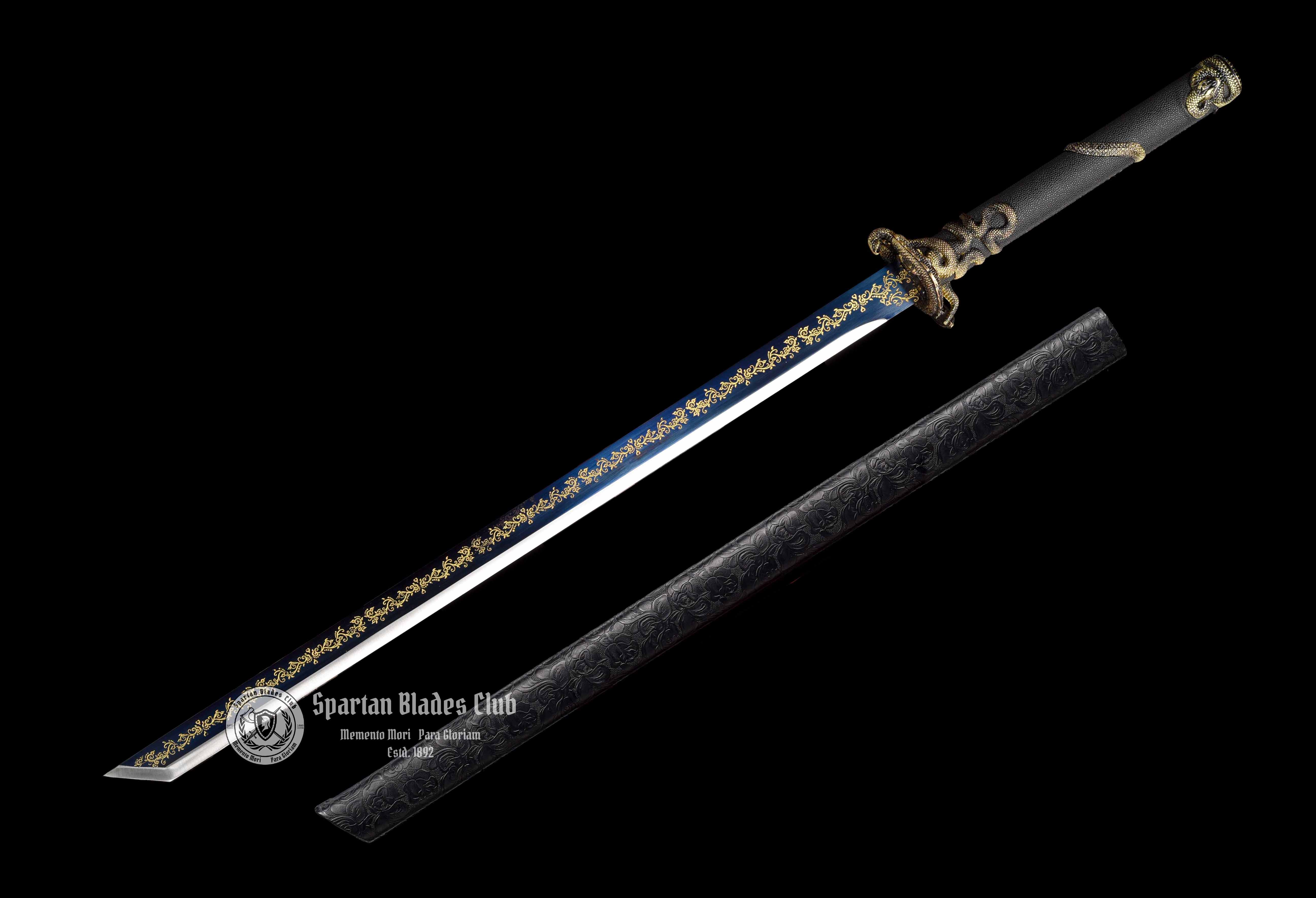 TK13 Shadow Serpent Slayer - Blue Blade - Hand-Forged Manganese Steel - Full Tang - Battle Ready - S.B.C - Spartan Blades Club - 陳氏劍莊1892