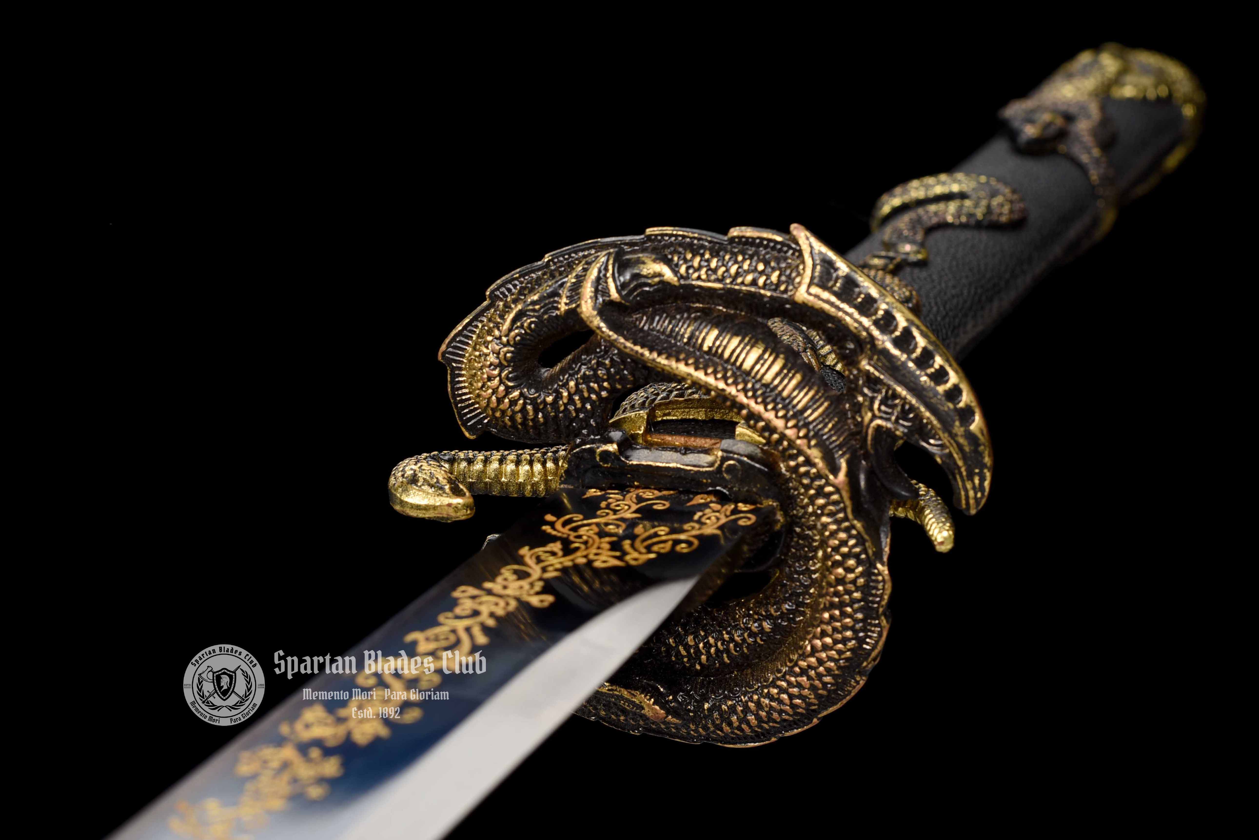 TK13 Shadow Serpent Slayer - Blue Blade - Hand-Forged Manganese Steel - Full Tang - Battle Ready - S.B.C - Spartan Blades Club - 陳氏劍莊1892