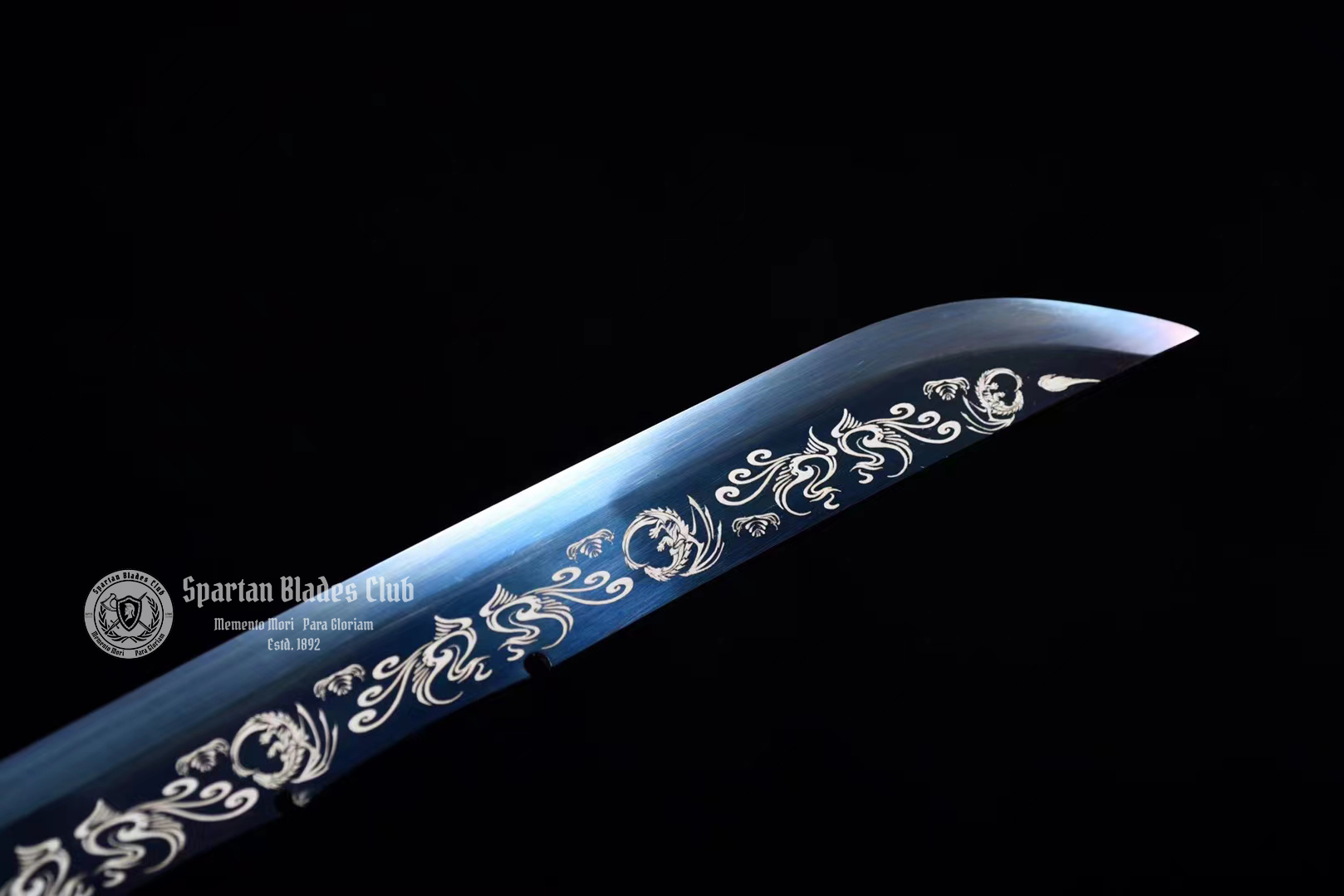 *TK22* Night Ghost - Xiuchundao Sword - Blue Blade - 65Mn Steel(Spring steel) - Full Tang - Battle Ready - Spartan Blades Club - Spartan Blades Club - 陳氏劍莊1892