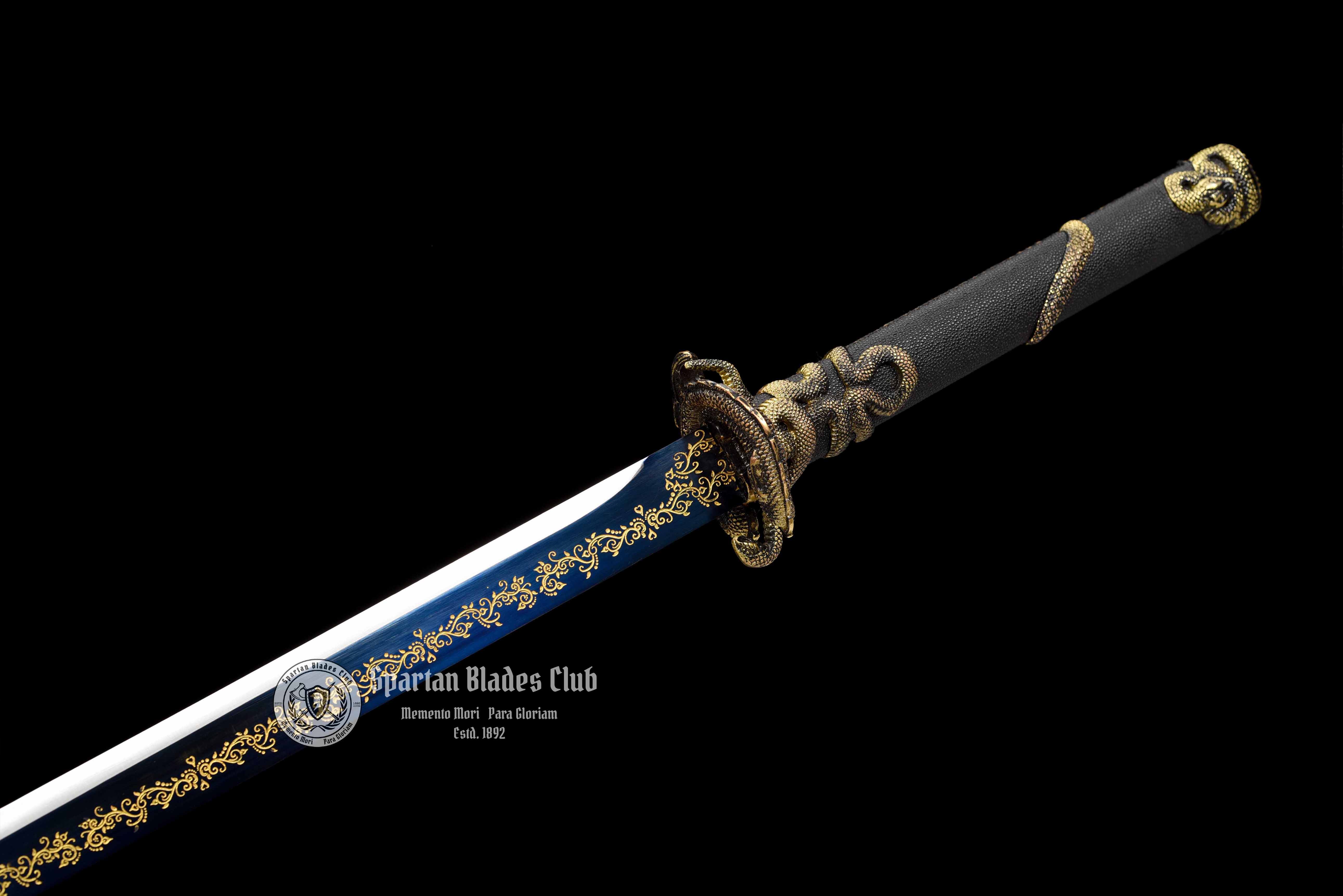 TK13 Shadow Serpent Slayer - Blue Blade - Hand-Forged Manganese Steel - Full Tang - Battle Ready - S.B.C - Spartan Blades Club - 陳氏劍莊1892