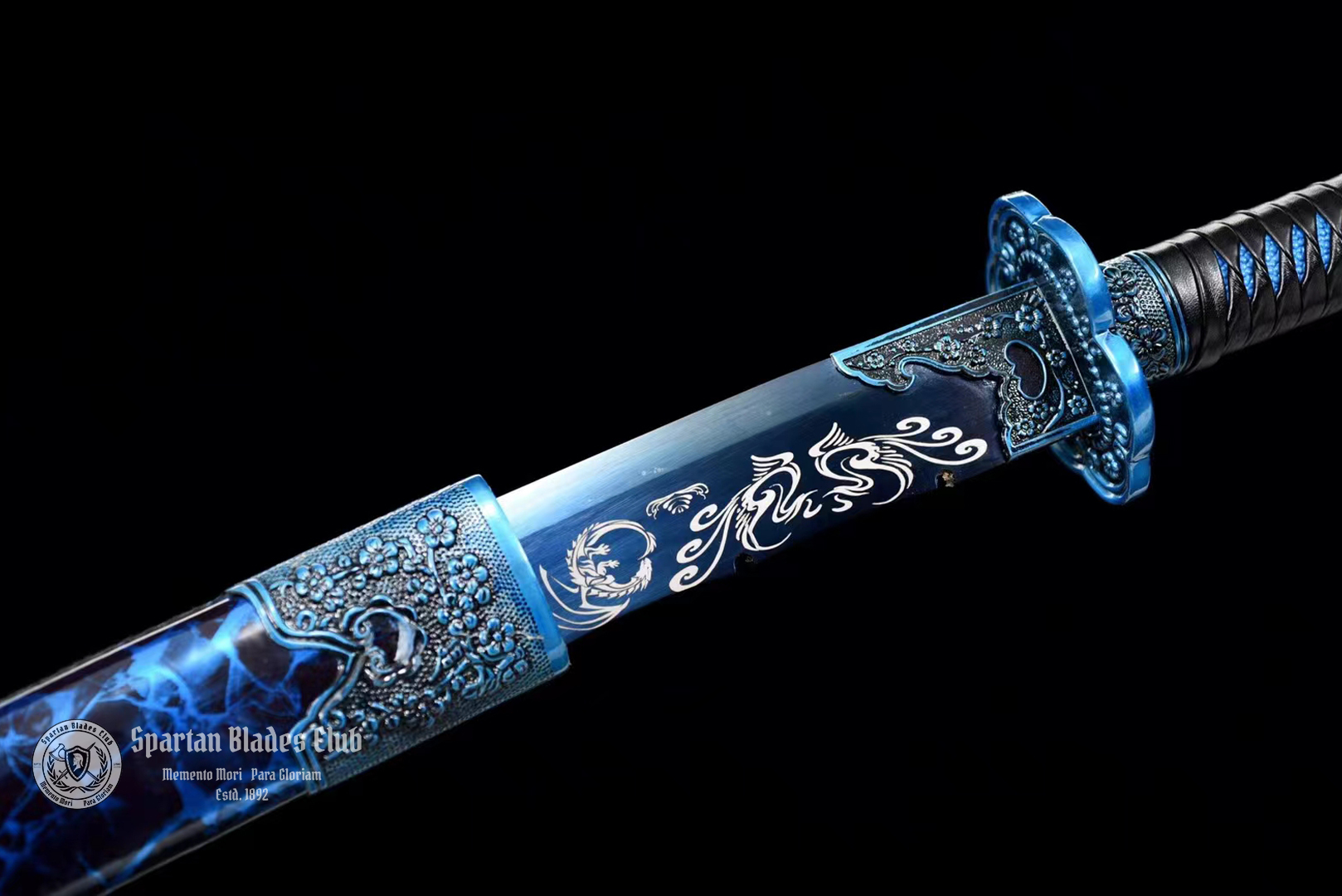 *TK22* Night Ghost - Xiuchundao Sword - Blue Blade - 65Mn Steel(Spring steel) - Full Tang - Battle Ready - Spartan Blades Club - Spartan Blades Club - 陳氏劍莊1892