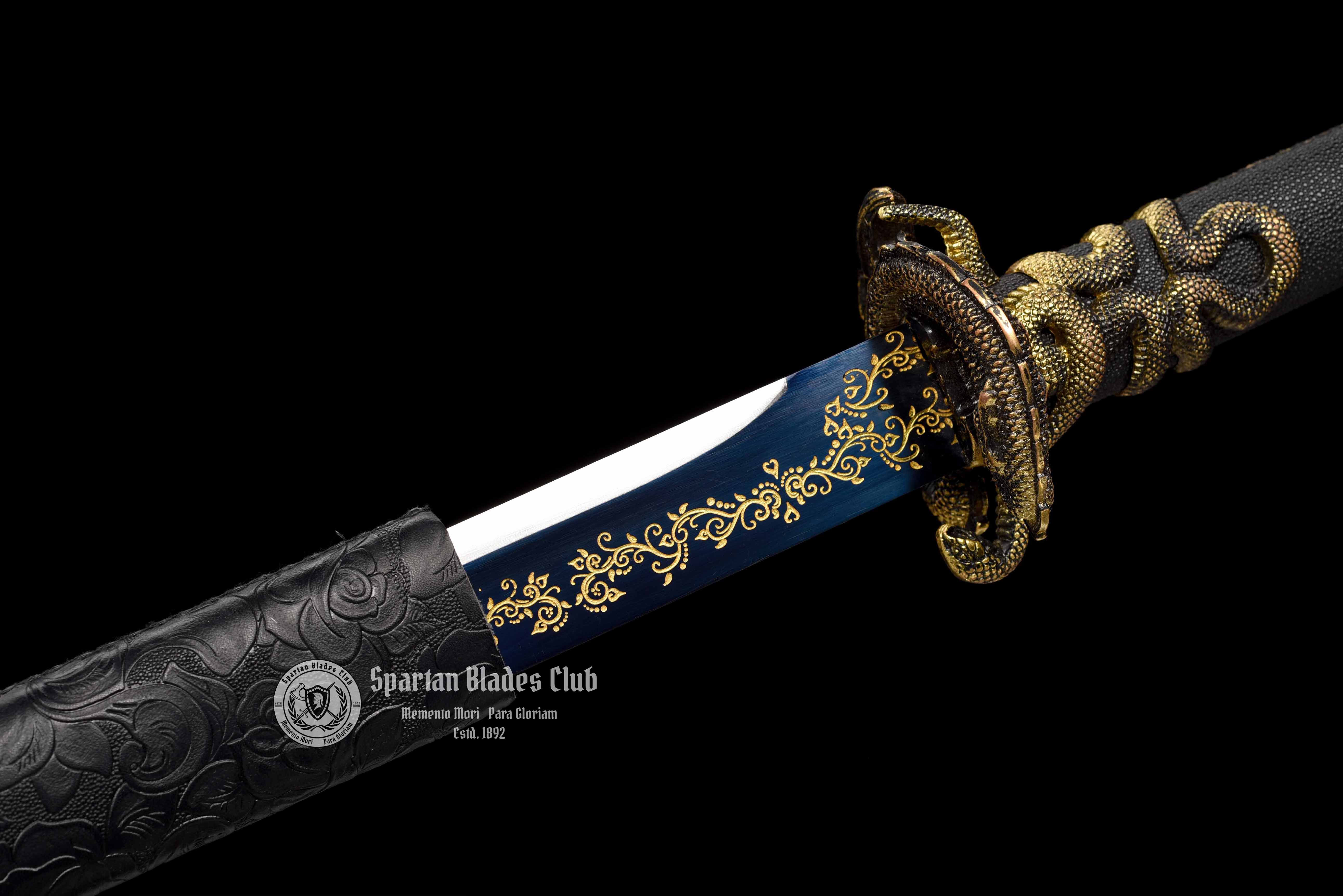 TK13 Shadow Serpent Slayer - Blue Blade - Hand-Forged Manganese Steel - Full Tang - Battle Ready - S.B.C - Spartan Blades Club - 陳氏劍莊1892