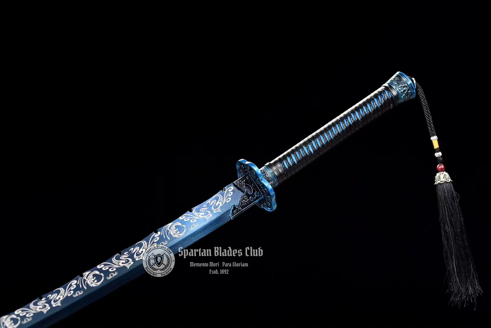 *TK22* Night Ghost - Xiuchundao Sword - Blue Blade - 65Mn Steel(Spring steel) - Full Tang - Battle Ready - Spartan Blades Club - Spartan Blades Club - 陳氏劍莊1892