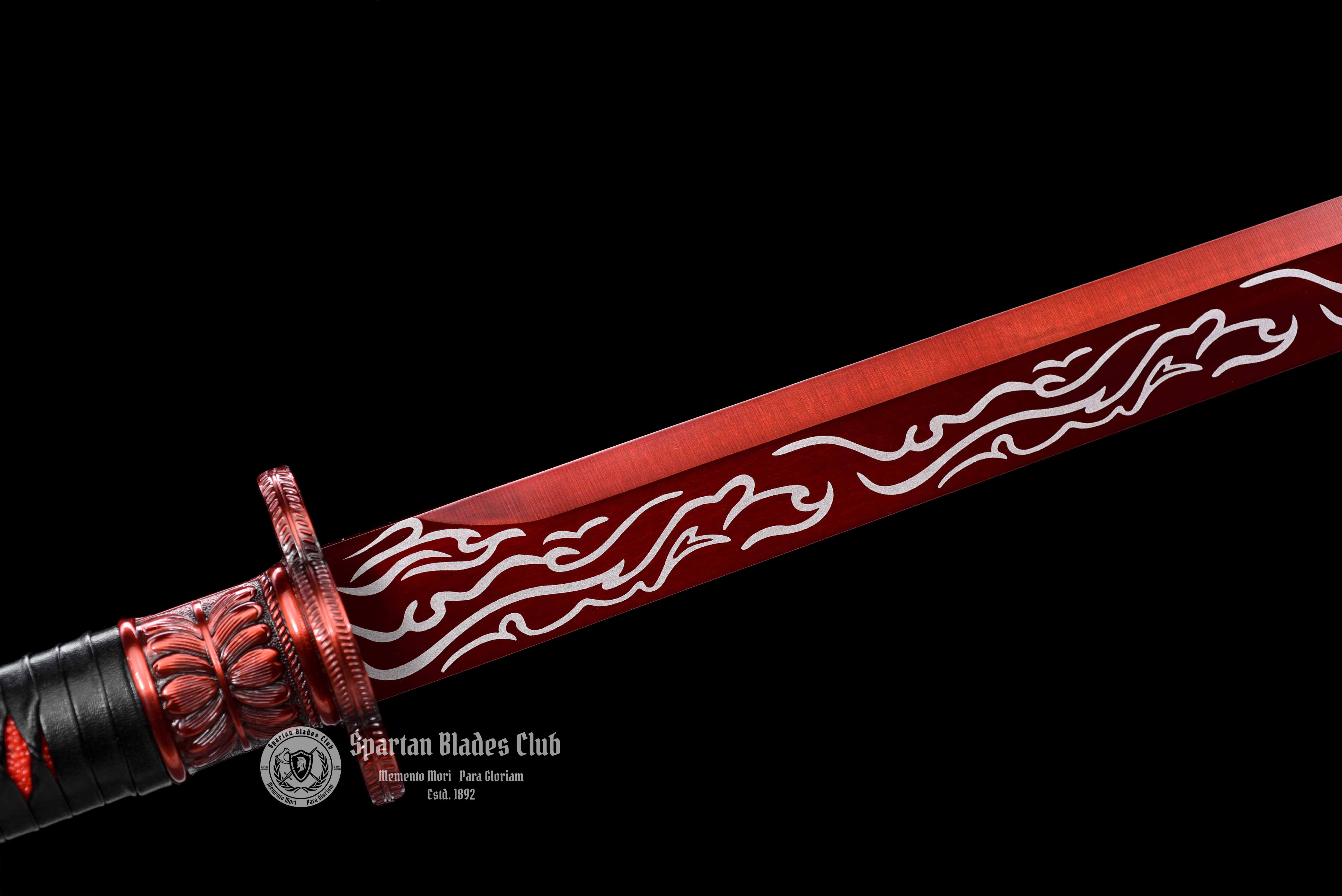 Crimson Dragonblade Sword - Red Blade - High-Performance Manganese Steel - Alloy Dragon Fittings - Full Tang - Battle Ready - S.B.C - Spartan Blades Club - 陳氏劍莊1892