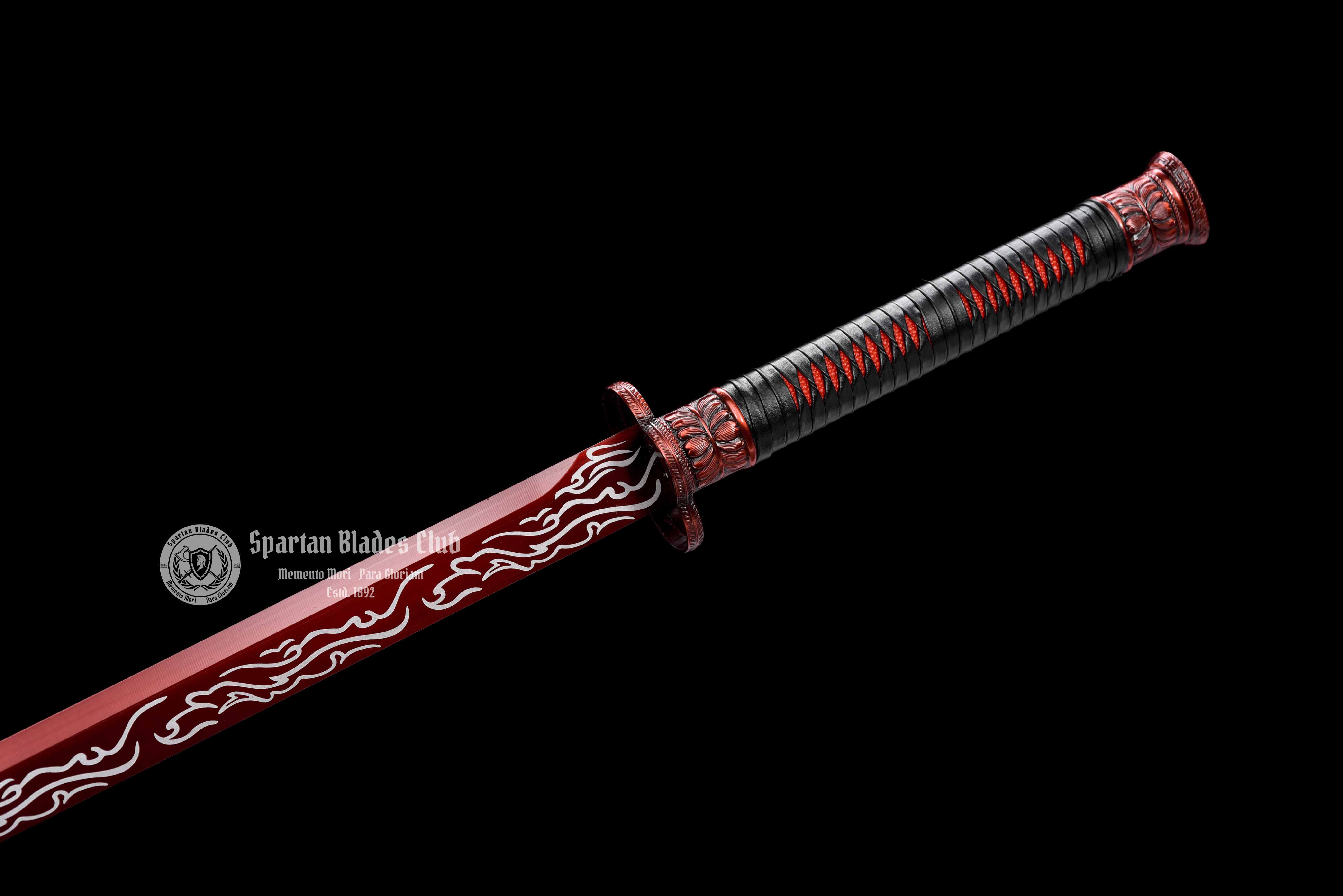 Crimson Dragonblade Sword - Red Blade - High-Performance Manganese Steel - Alloy Dragon Fittings - Full Tang - Battle Ready - S.B.C - Spartan Blades Club - 陳氏劍莊1892