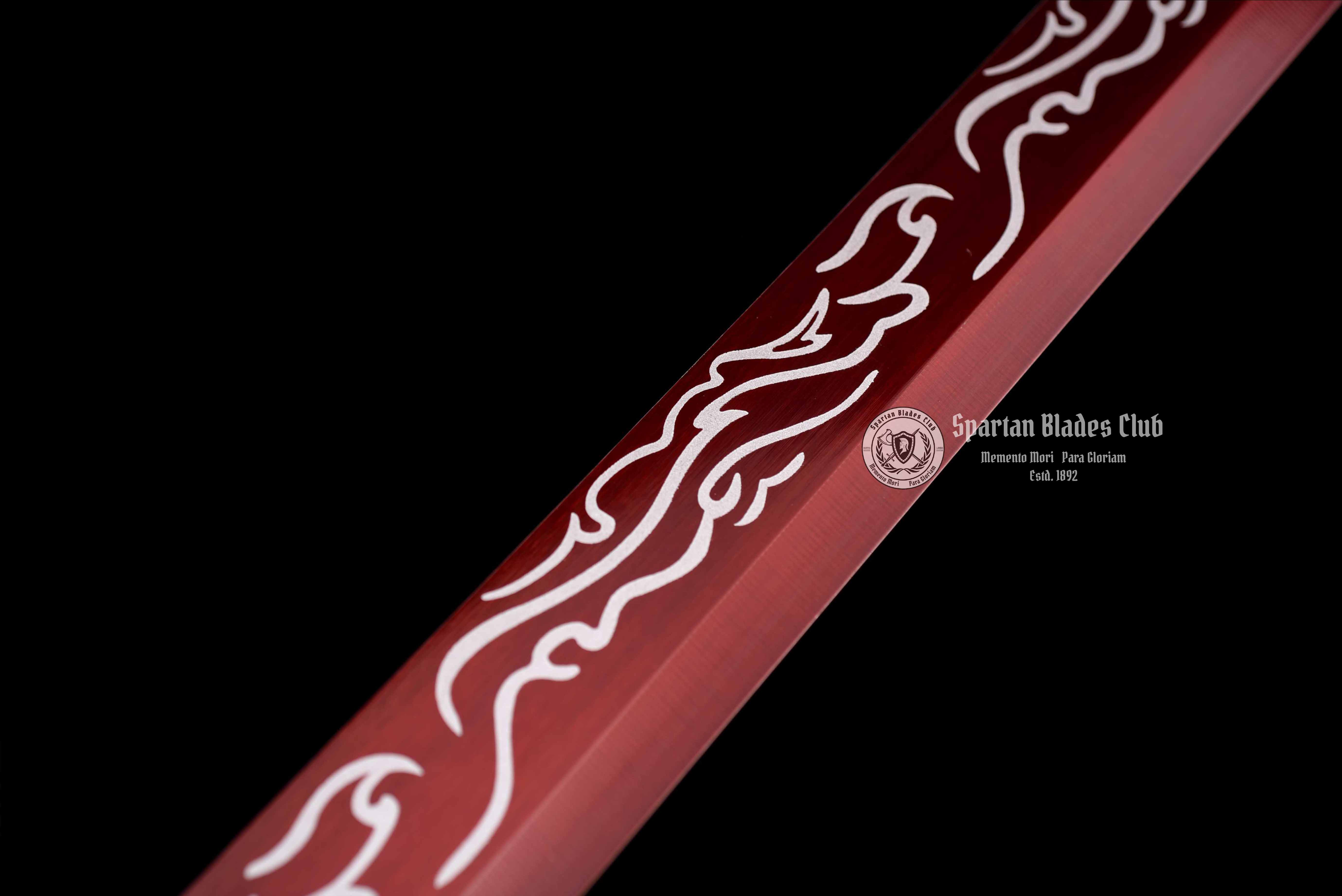 Crimson Dragonblade Sword - Red Blade - High-Performance Manganese Steel - Alloy Dragon Fittings - Full Tang - Battle Ready - S.B.C - Spartan Blades Club - 陳氏劍莊1892