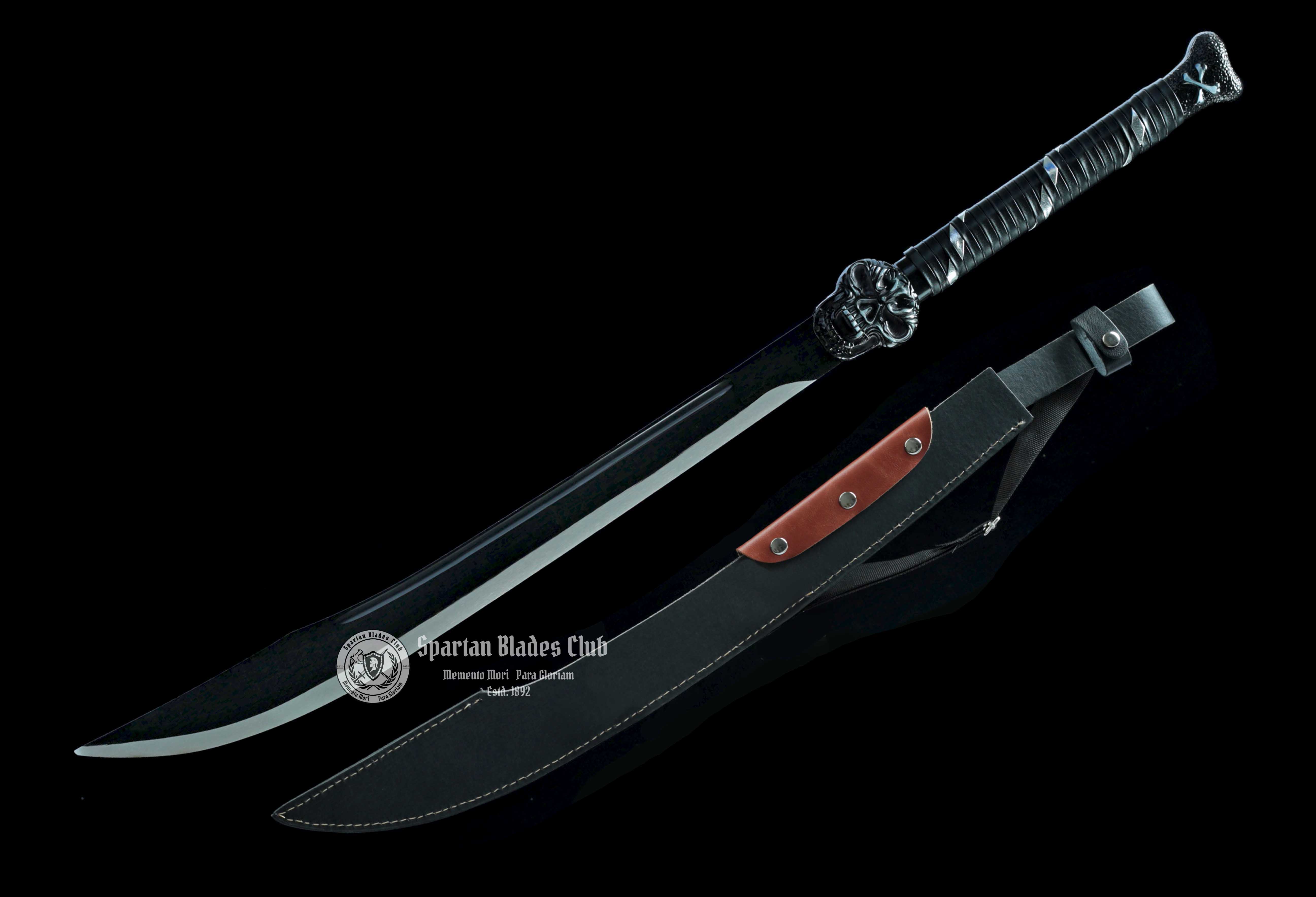 TK17 Skull King  Sword | Black Blade - Handcrafted Manganese Steel Blade - High Performance - Full Tang - Battle Ready - Spartan Blades Club - Spartan Blades Club - 陳氏劍莊1892
