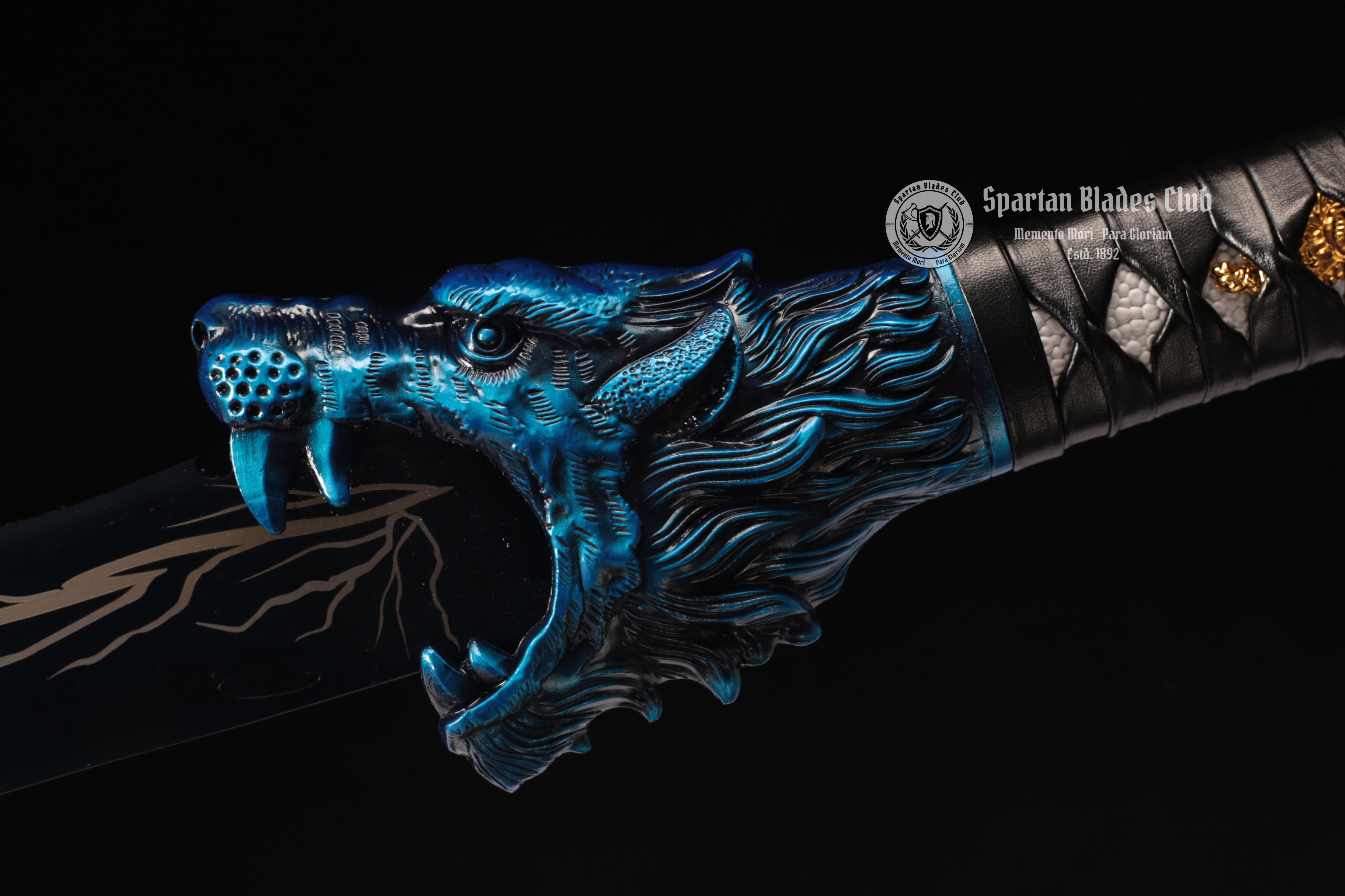 TK14 🐺Thunderwolf Sword | Blue Blade - Handcrafted Manganese Steel Blade - Full Tang - Battle Ready - Spartan Blades Club - Spartan Blades Club - 陳氏劍莊1892