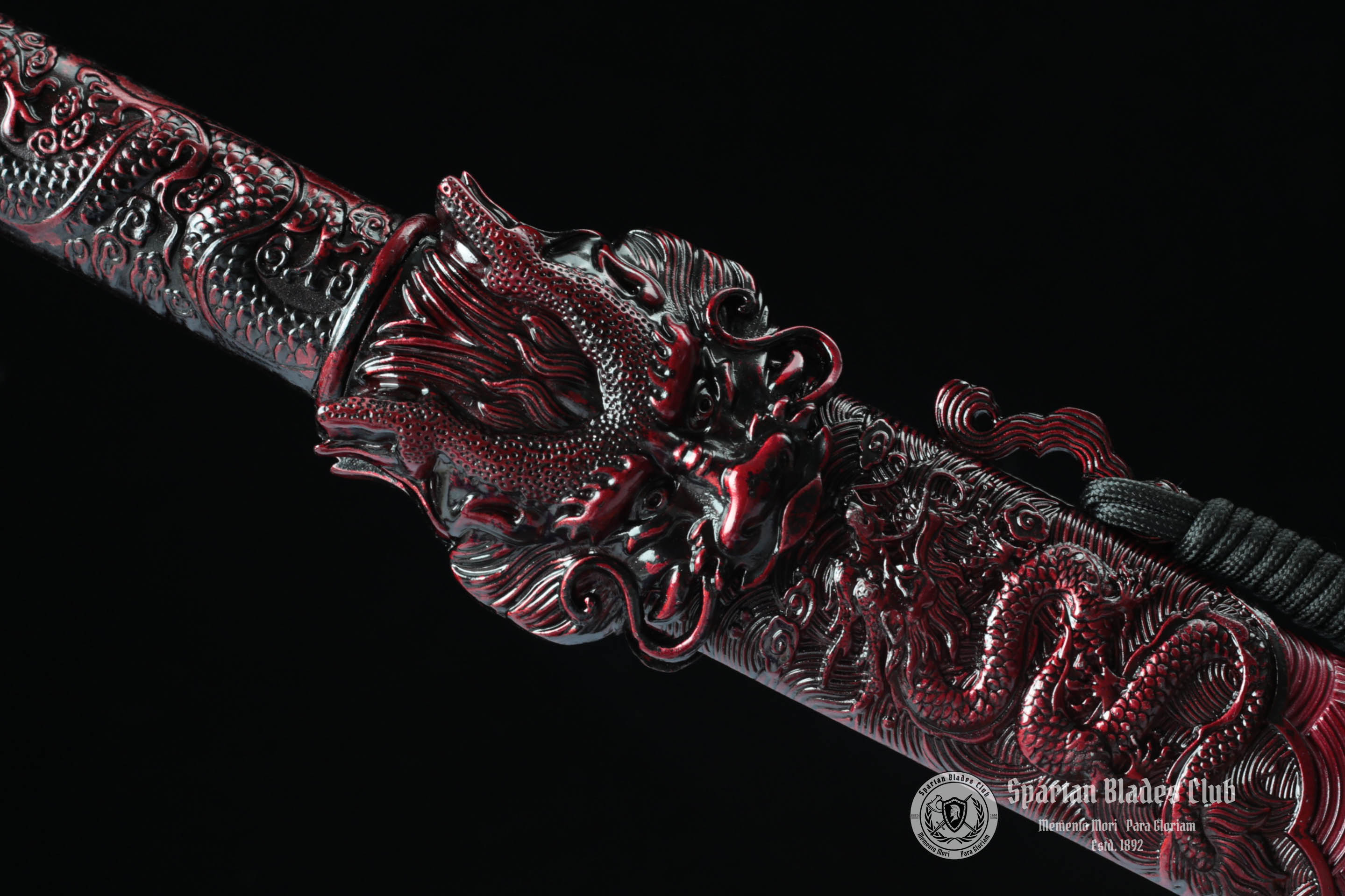 TK12🐲Crimson Dragon King Dao Sword - Brown Blade - High-Performance Manganese Steel - Alloy Dragon Fittings - Full Tang - Battle Ready - S.B.C - Spartan Blades Club - 陳氏劍莊1892