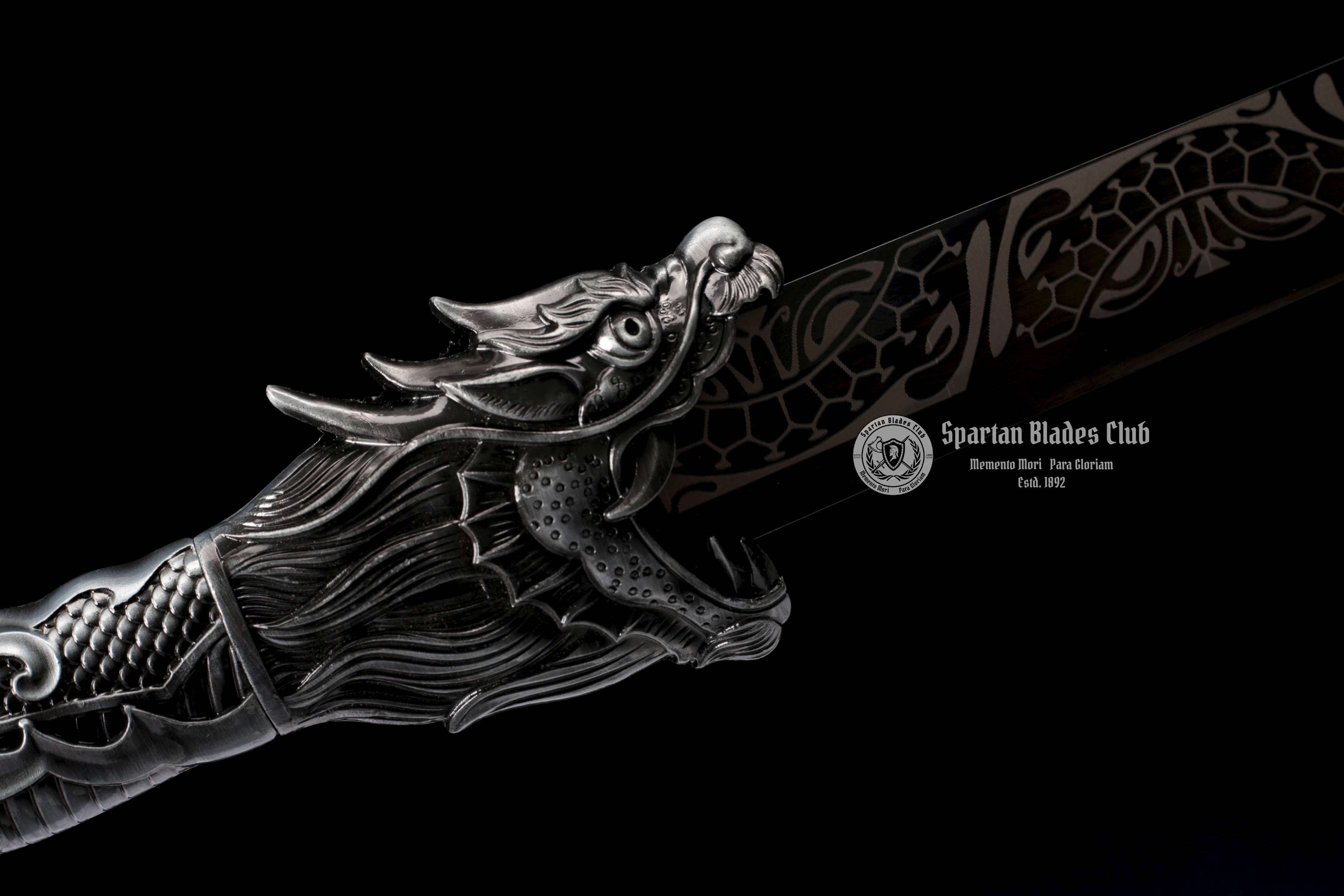 *TK20* Proud Dragon Tangdao Sword - Black Blade - Handcrafted Beauty - High Manganese Steel - Full Tang - Battle Ready - S.B.C - Spartan Blades Club - 陳氏劍莊1892