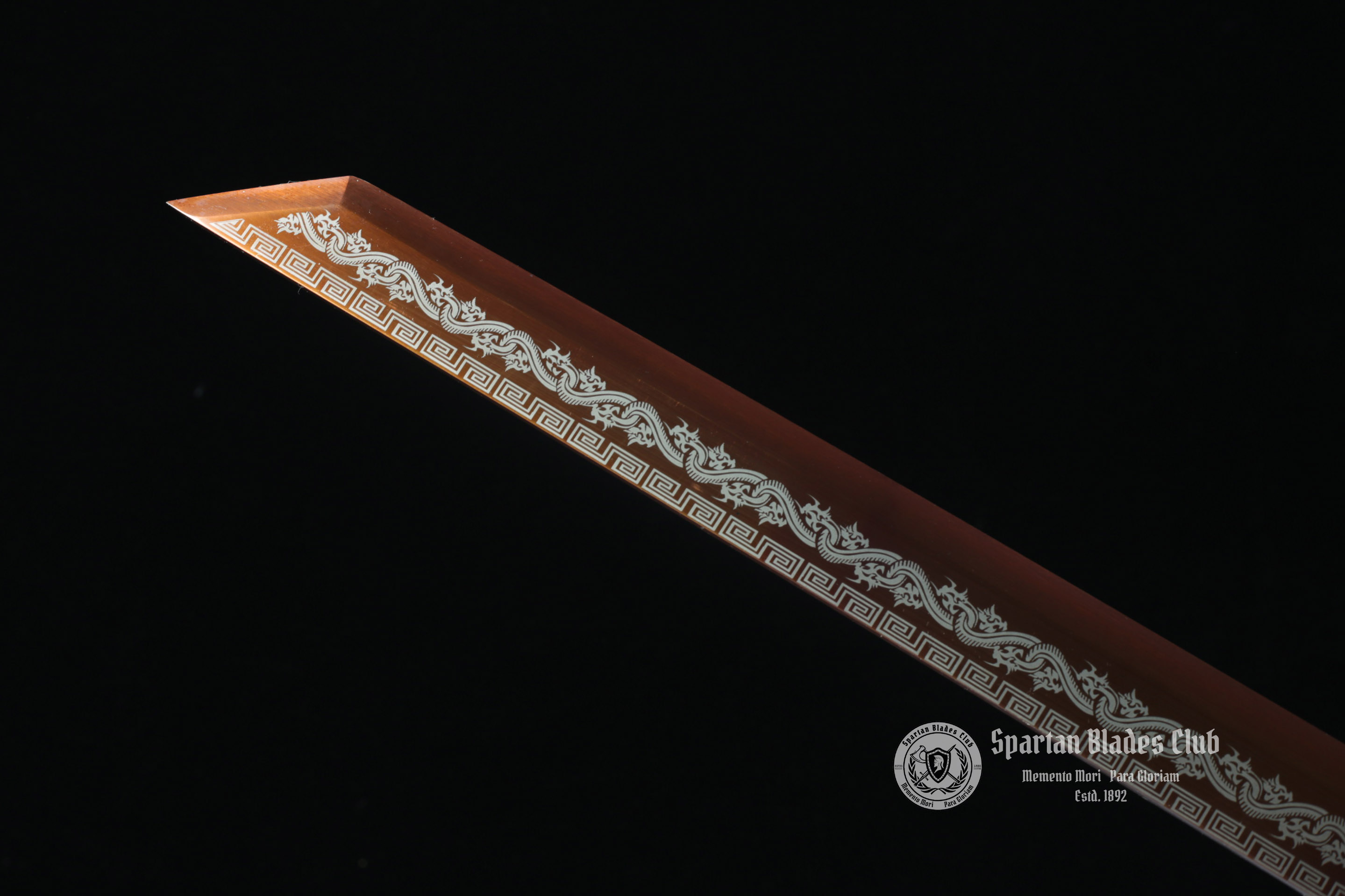 TK12🐲Crimson Dragon King Dao Sword - Brown Blade - High-Performance Manganese Steel - Alloy Dragon Fittings - Full Tang - Battle Ready - S.B.C - Spartan Blades Club - 陳氏劍莊1892