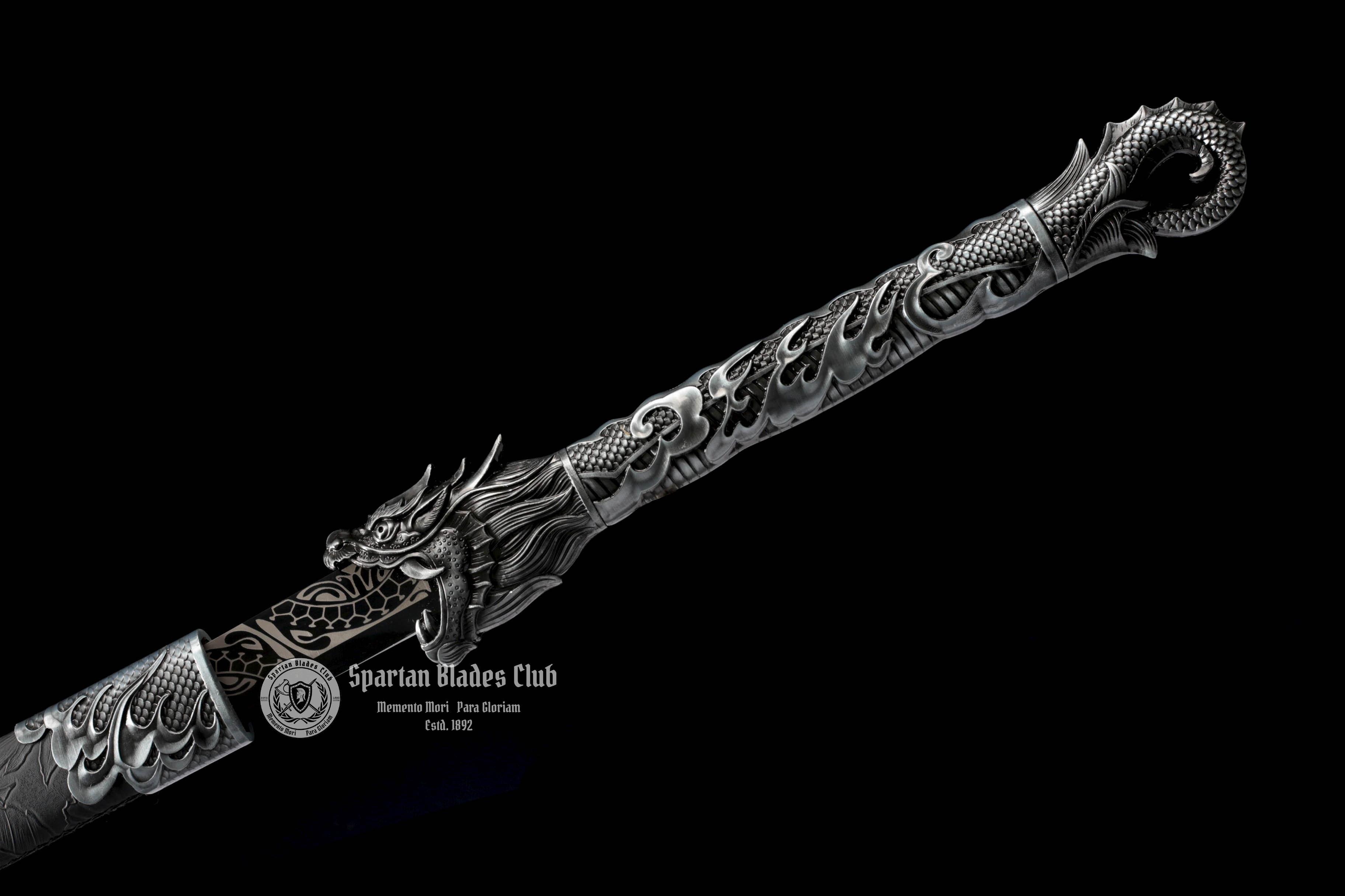 *TK20* Proud Dragon Tangdao Sword - Black Blade - Handcrafted Beauty - High Manganese Steel - Full Tang - Battle Ready - S.B.C - Spartan Blades Club - 陳氏劍莊1892