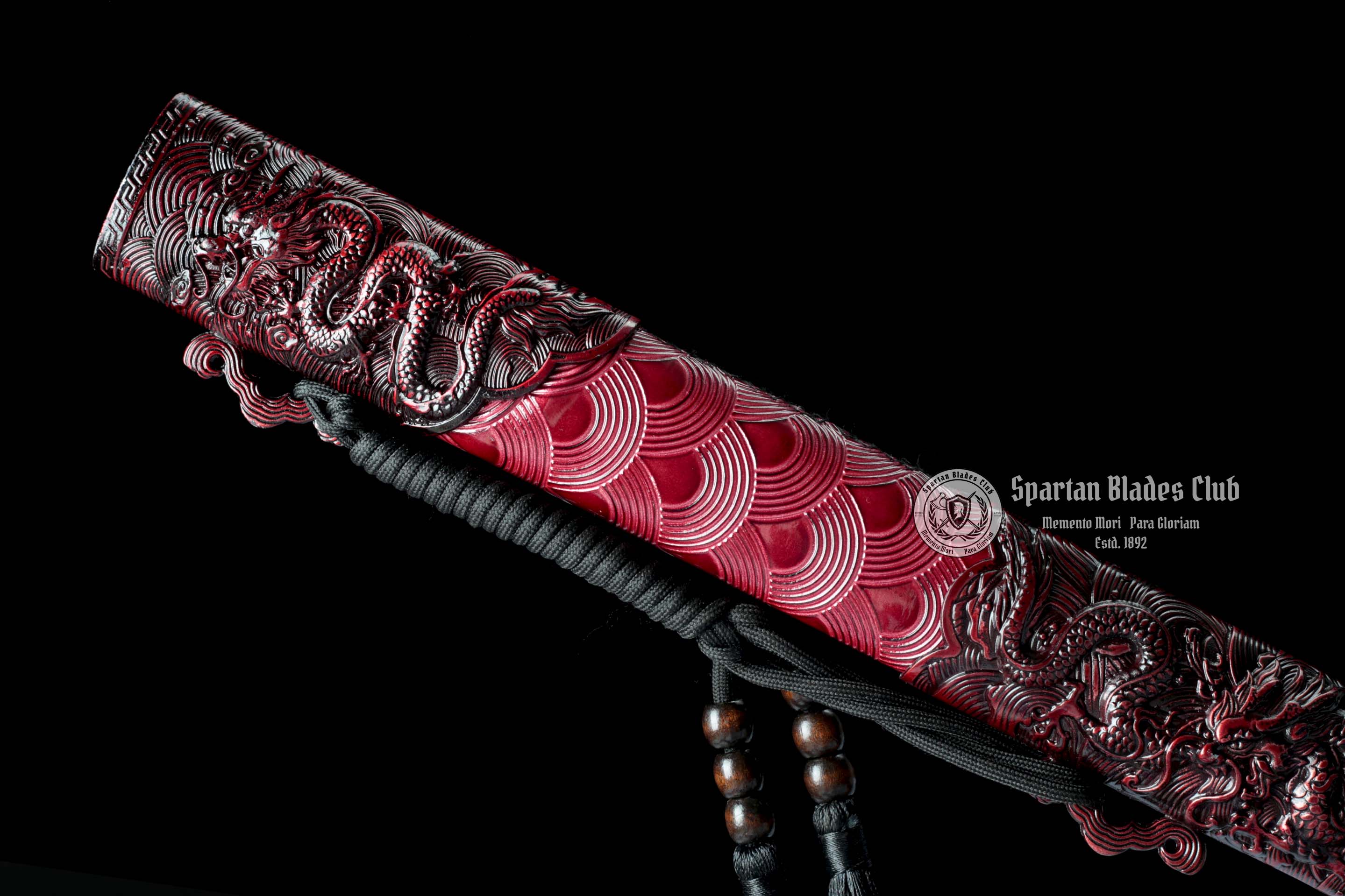 TK12🐲Crimson Dragon King Dao Sword - Brown Blade - High-Performance Manganese Steel - Alloy Dragon Fittings - Full Tang - Battle Ready - S.B.C - Spartan Blades Club - 陳氏劍莊1892