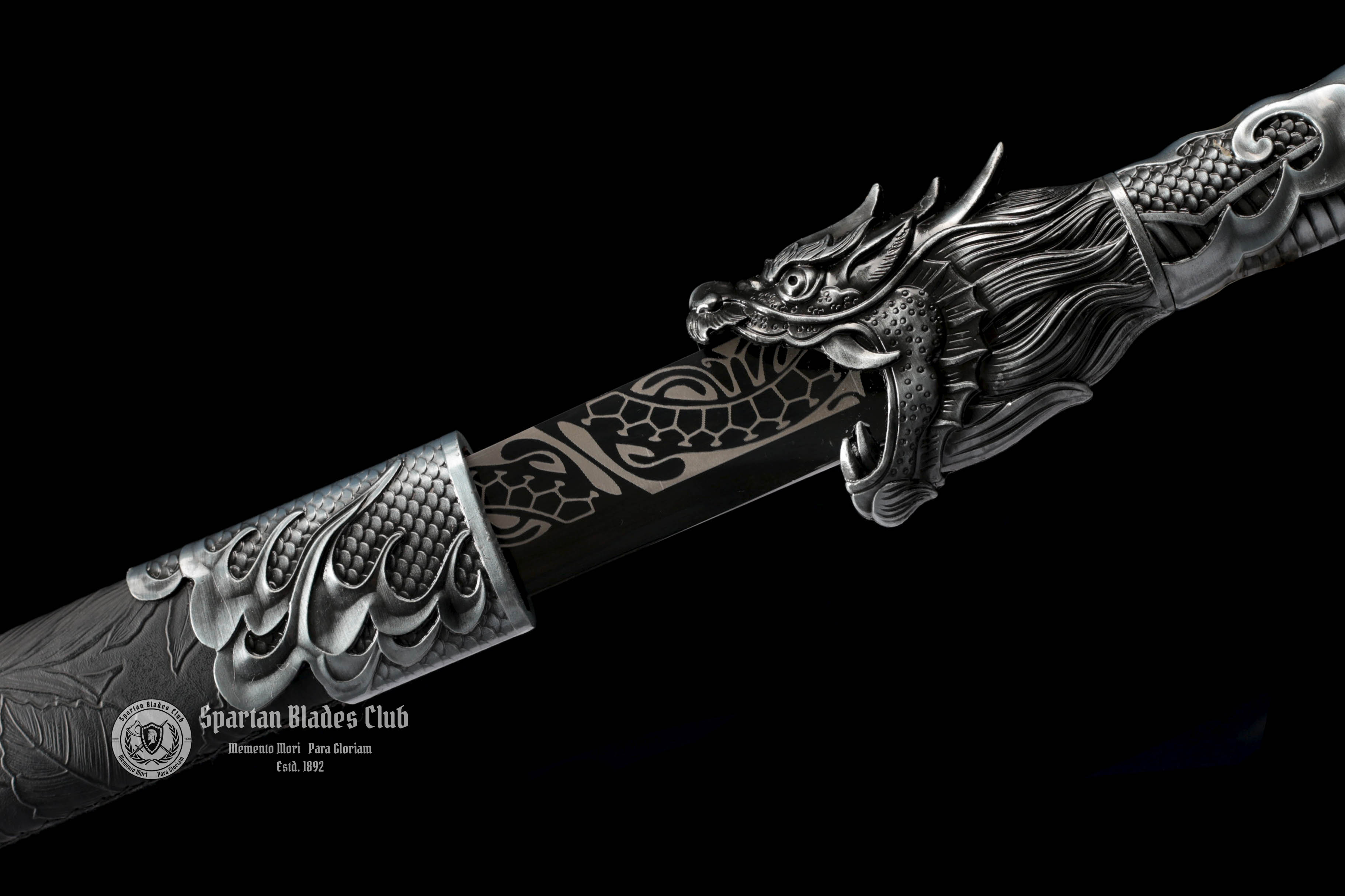 *TK20* Proud Dragon Tangdao Sword - Black Blade - Handcrafted Beauty - High Manganese Steel - Full Tang - Battle Ready - S.B.C - Spartan Blades Club - 陳氏劍莊1892