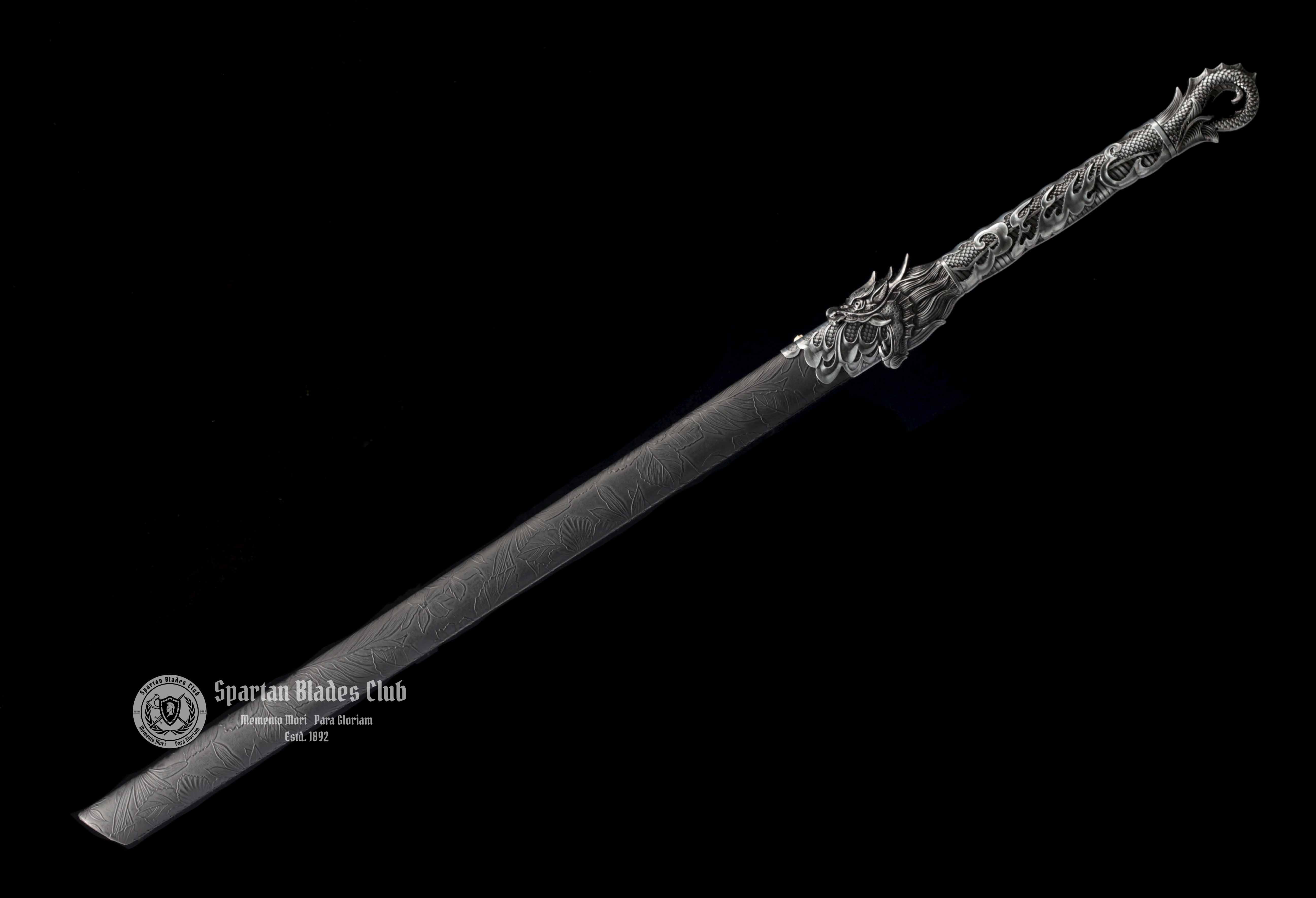 *TK20* Proud Dragon Tangdao Sword - Black Blade - Handcrafted Beauty - High Manganese Steel - Full Tang - Battle Ready - S.B.C - Spartan Blades Club - 陳氏劍莊1892